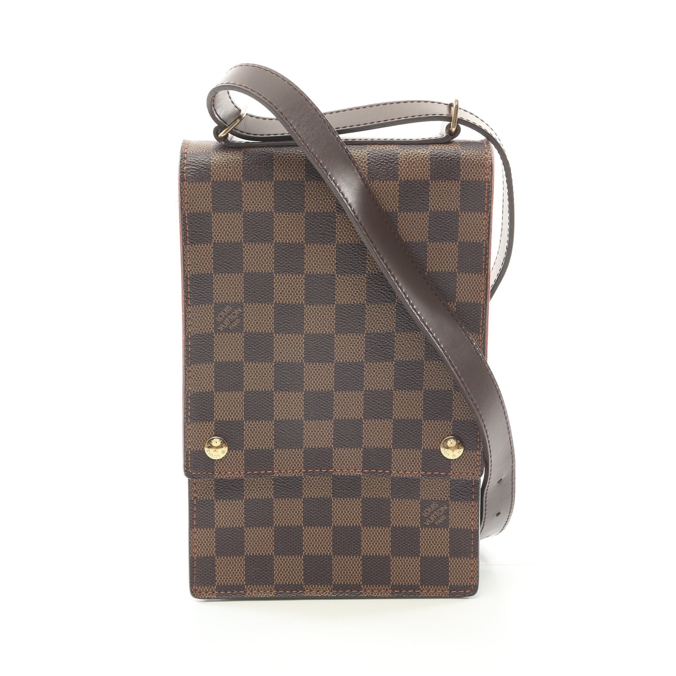 Louis Vuitton Louis Vuitton Portobello Damier Ebene Shoulder Bag Leather Brown Size ONE SIZE - 1 Thumbnail