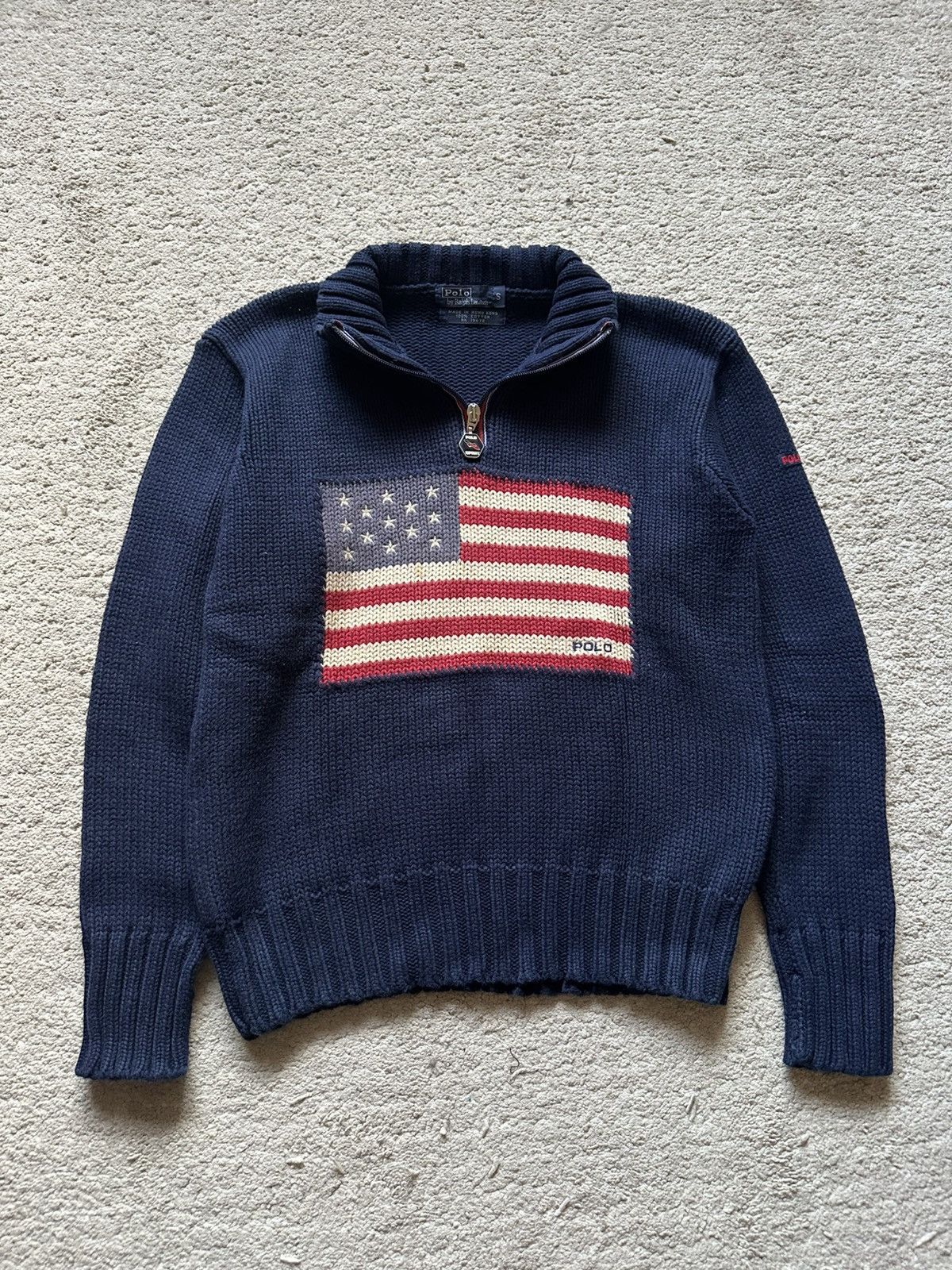 Polo Ralph Lauren 1990s Polo Ralph Lauren American Flag Knitted Sweater Size S / US 4 / IT 40 - 4 Thumbnail