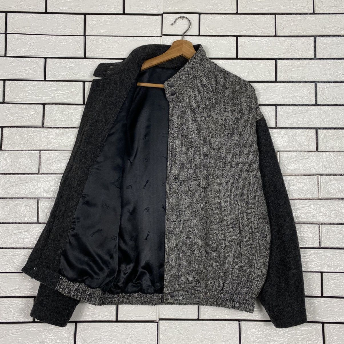 Issey Miyake 📌Vintage Wool Bomber Jacket Ginrei Rare Design Size US L / EU 52-54 / 3 - 12 Thumbnail