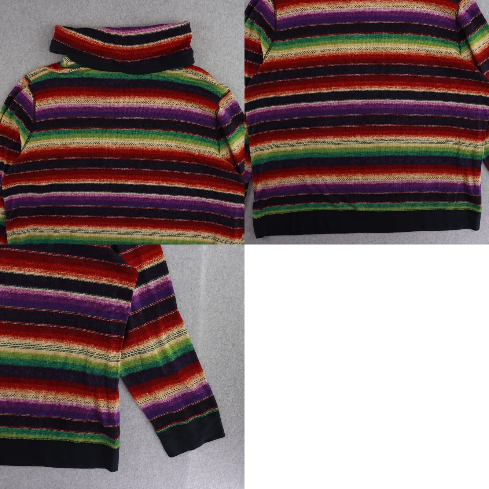 Vintage LRL Lauren Active Womens 3X Cowl Neck Pullover Thermal Aztec Striped Sweater Size XXL / US 16-18 / IT 52-54 - 9 Thumbnail