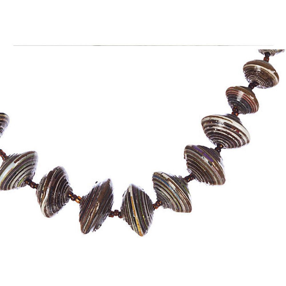 Designer Graduated Hand Made Papier Mâché Beaded Necklace Size ONE SIZE - 3 Thumbnail