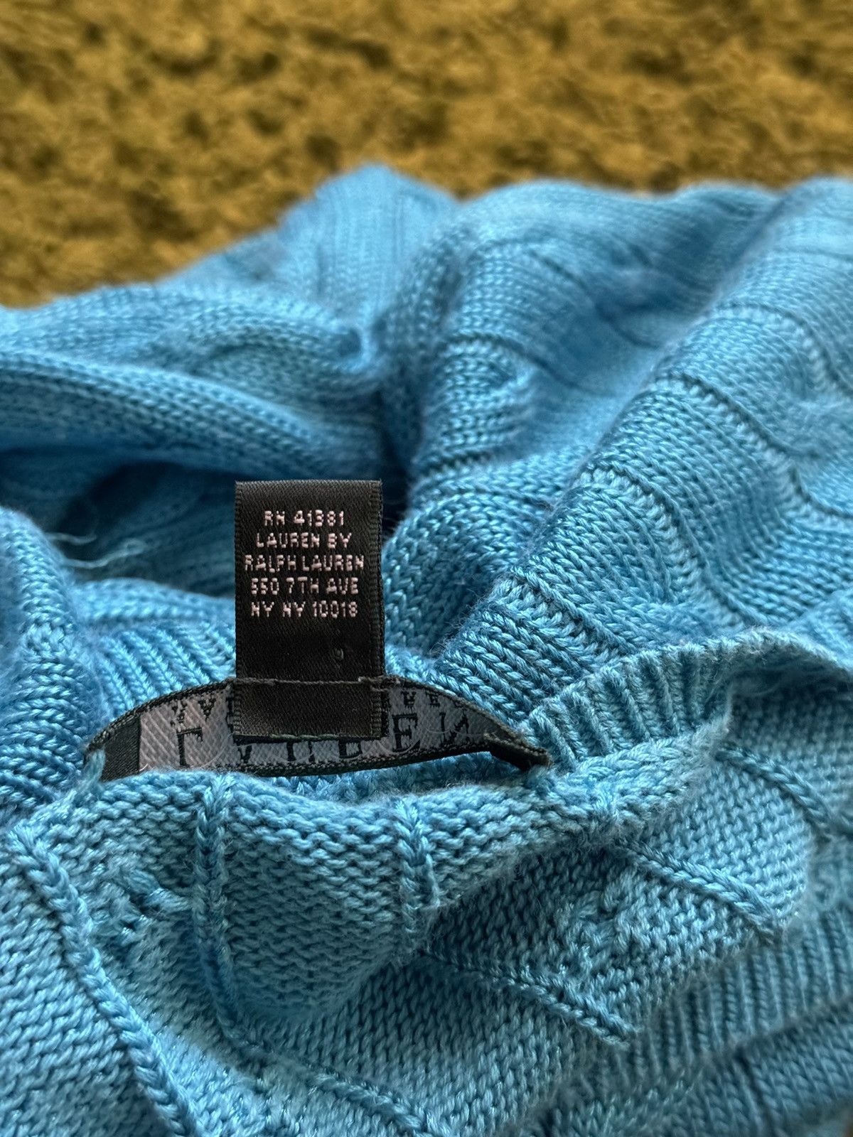 Lauren Ralph Lauren × Ralph Lauren × Vintage Lauren Ralph Lauren cable knit blue sweater Size L / US 10 / IT 46 - 11 Thumbnail