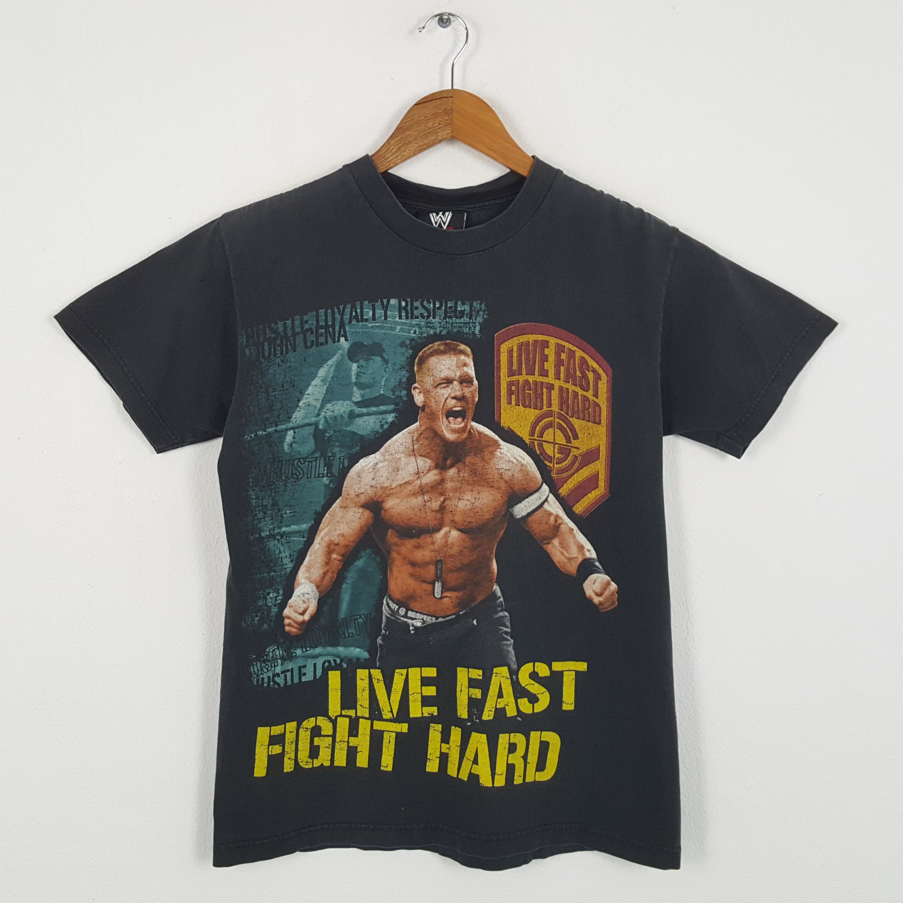 image of Movie x Vintage John Cena Wwe American Sport Entertainment T-Shirts in Black, Men's (Size Medium)