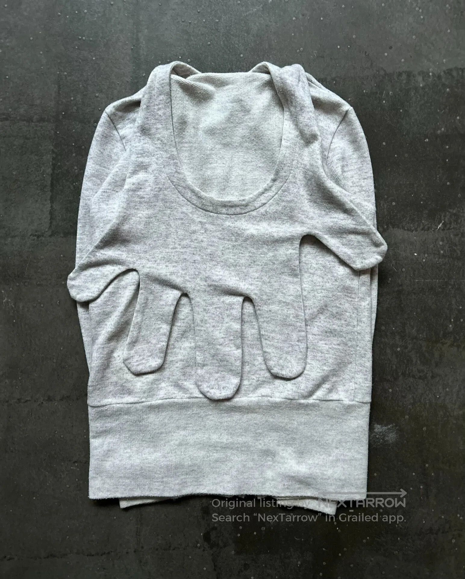 Ne-Net unique gray hooded sweatshirt with hand design. Size M / US 6-8 / IT 42-44 - 3 Thumbnail