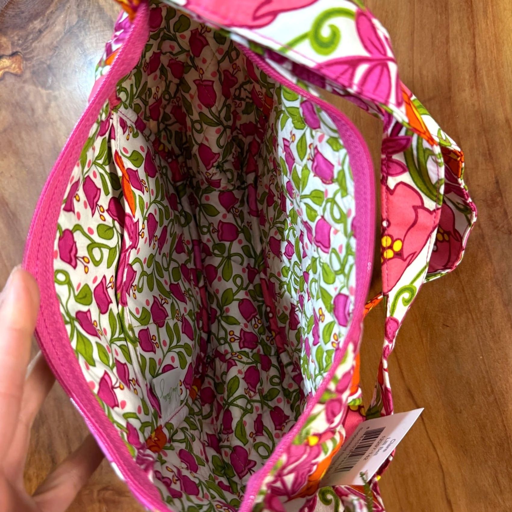 Vera Bradley Vera Bradley Bag Purse Clare Lilli Bell Floral Cotton Crossbody G20 Pink, Medium, Crescent, Crossbody Strap, Women, Casual, Shoulder Bag Size ONE SIZE - 5 Thumbnail
