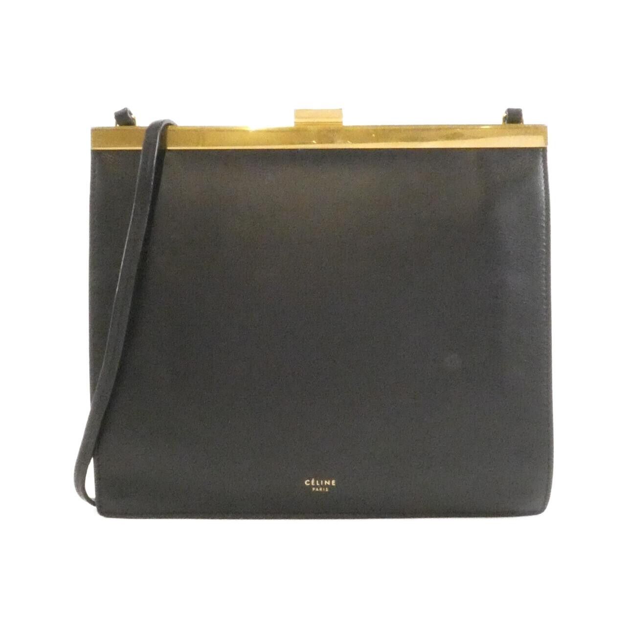 Celine Celine Mini Clasp Goatskin Shoulder Bag Leather Shoulder Bag 181053A1I Duty Free For Usa in Black, Women's