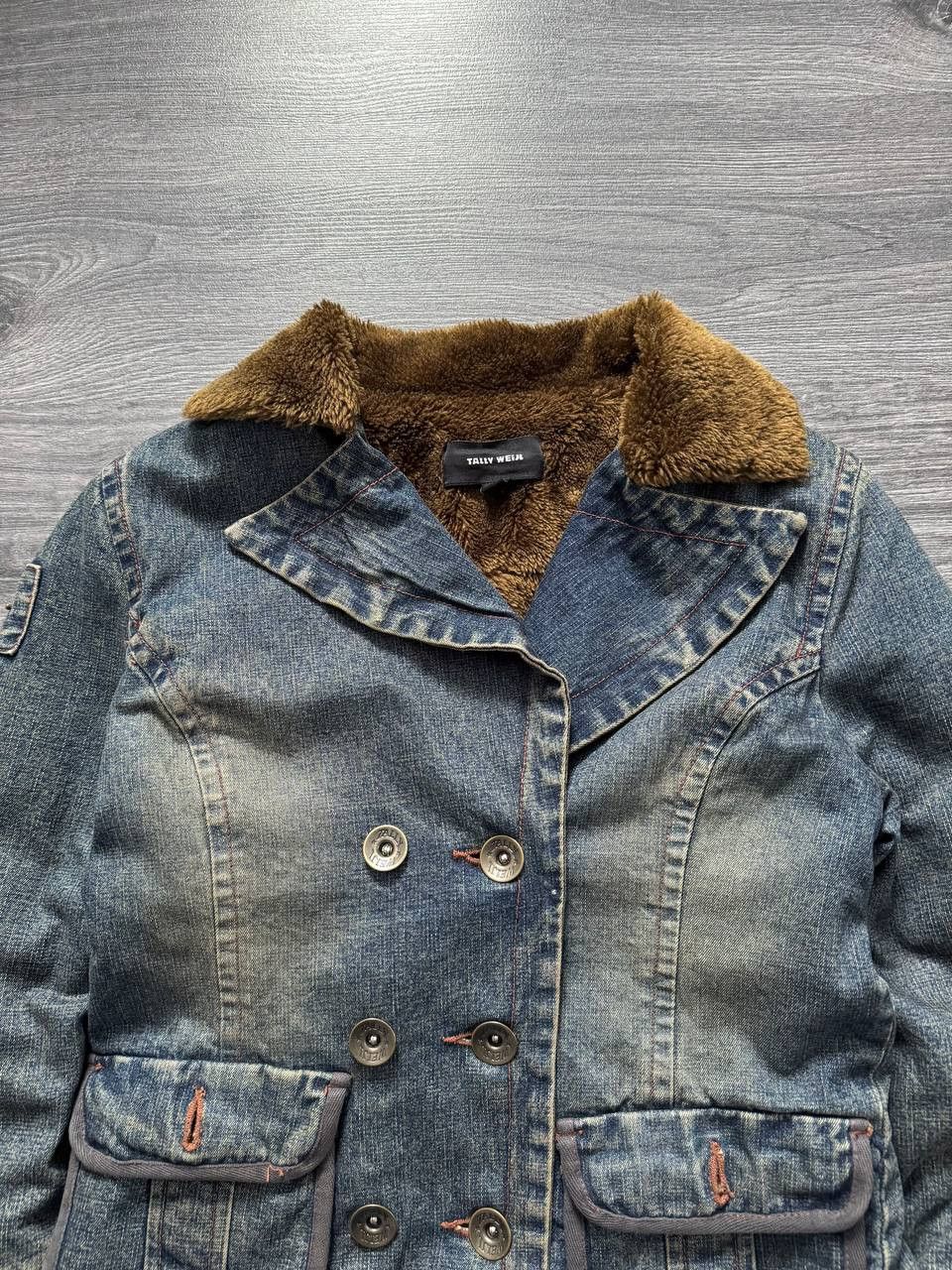 Japanese Brand Y2K Faux Fur Collar Denim Jacket Vintage Dolce Gabbana style Size M / US 6-8 / IT 42-44 - 4 Thumbnail