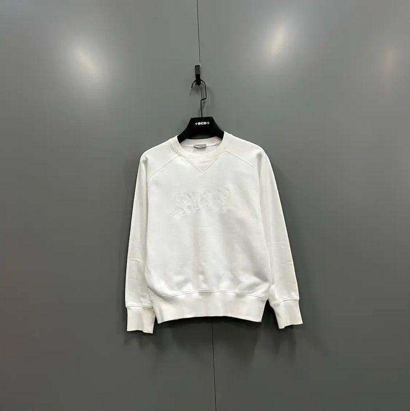 Dior Dior White Cotton Long Sleeve Cropped Sweatshirt 0089 Size XS / US 0-2 / IT 36-38 - 1 Thumbnail
