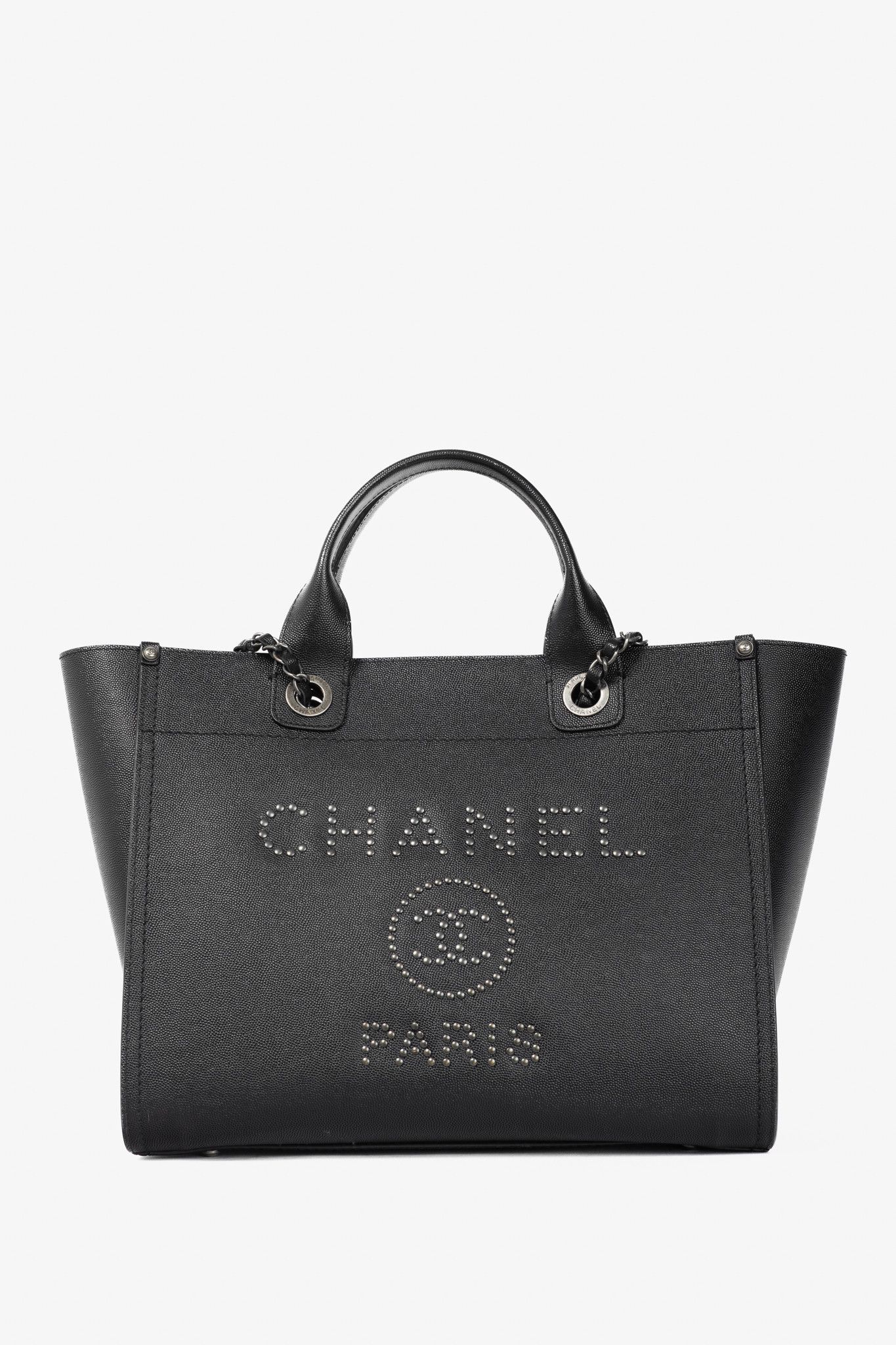 Chanel Chanel Small Deauville Black Caviar Studded Tote Size ONE SIZE - 1 Thumbnail