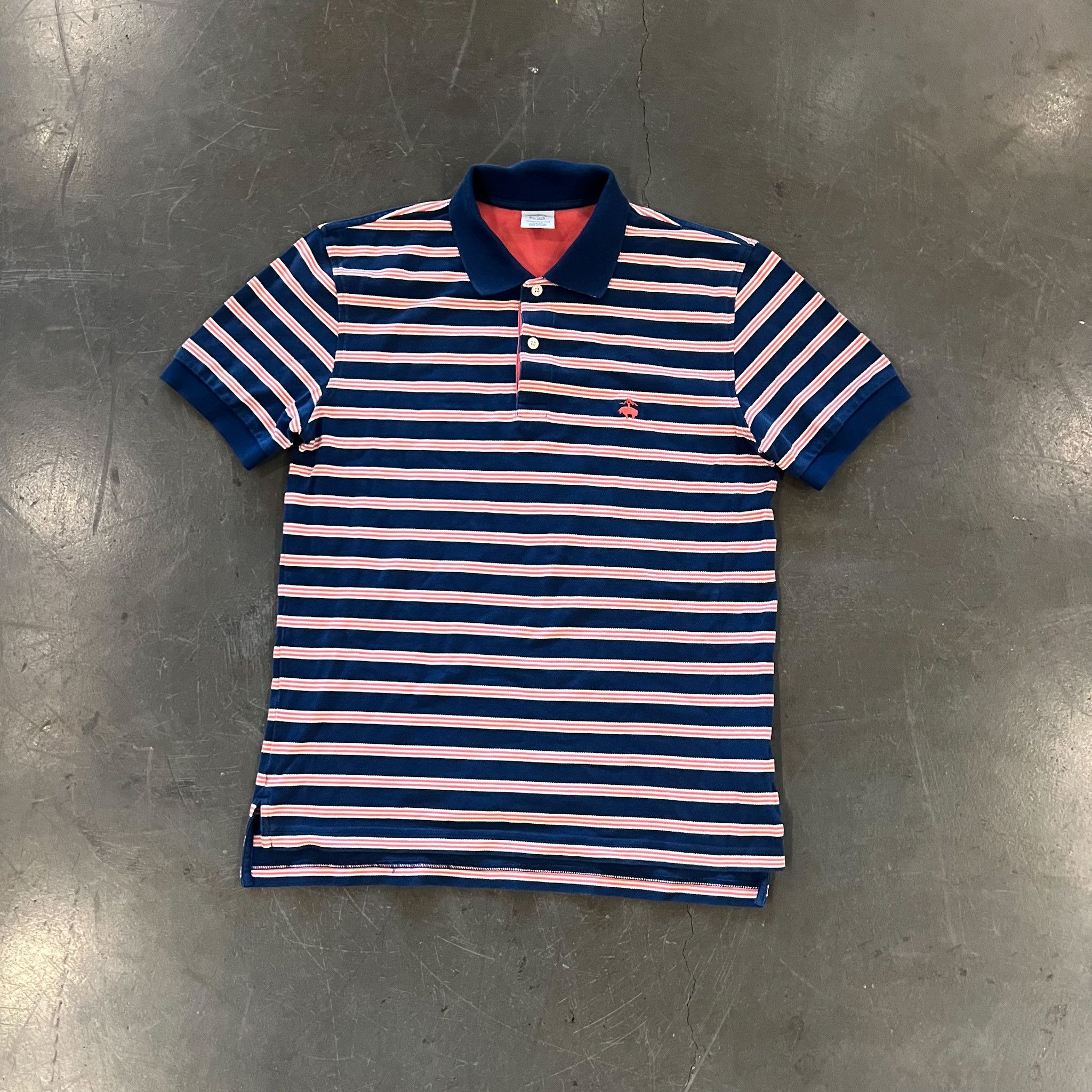 Brooks Brothers Vintage Brooks Brothers Striped Polo Blue/Orange • Medium Size US M / EU 48-50 / 2 - 1 Thumbnail