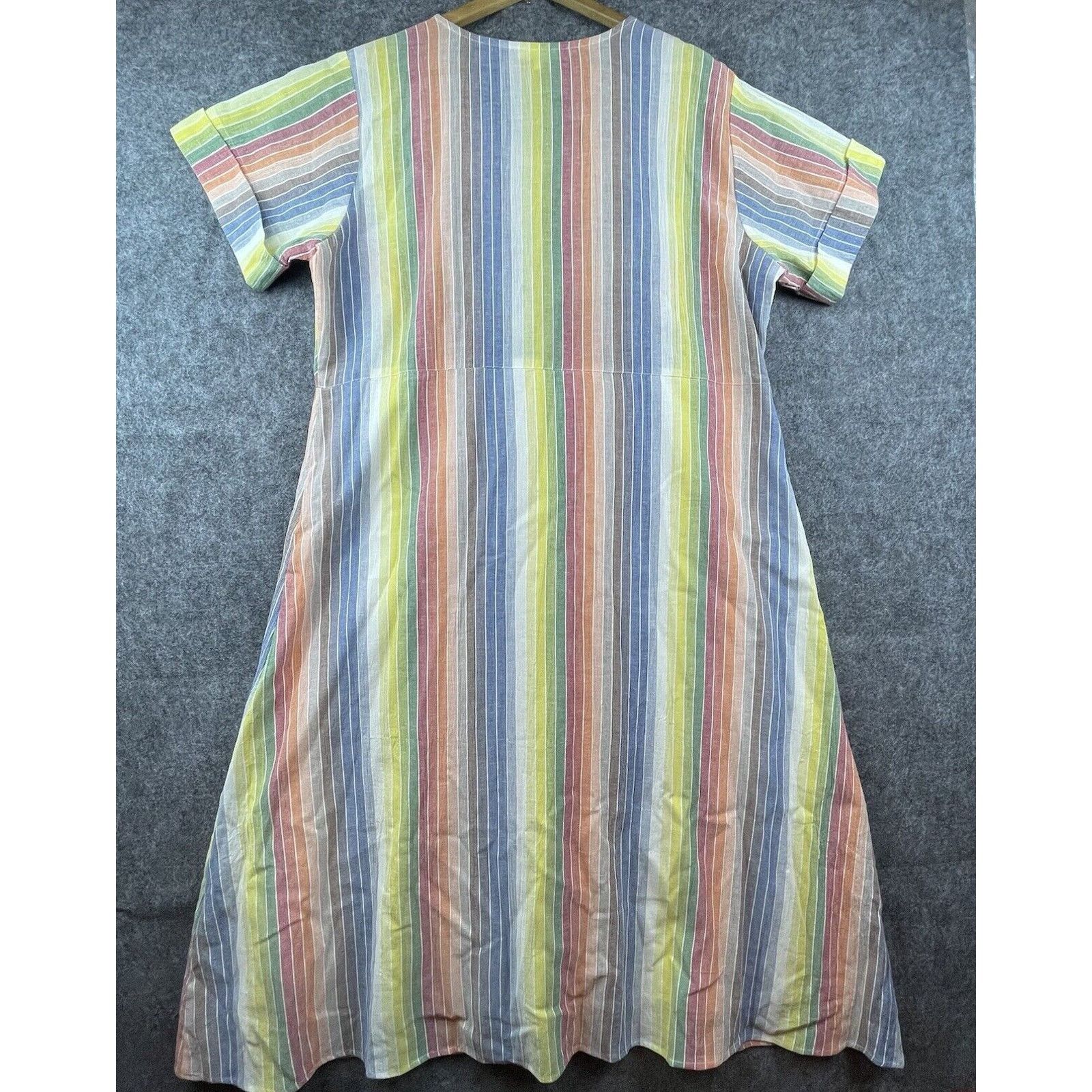 Serengeti Serengeti Dress 1X Rainbow Button Front Boho Summer Festival Size XL / US 12-14 / IT 48-50 - 2 Thumbnail