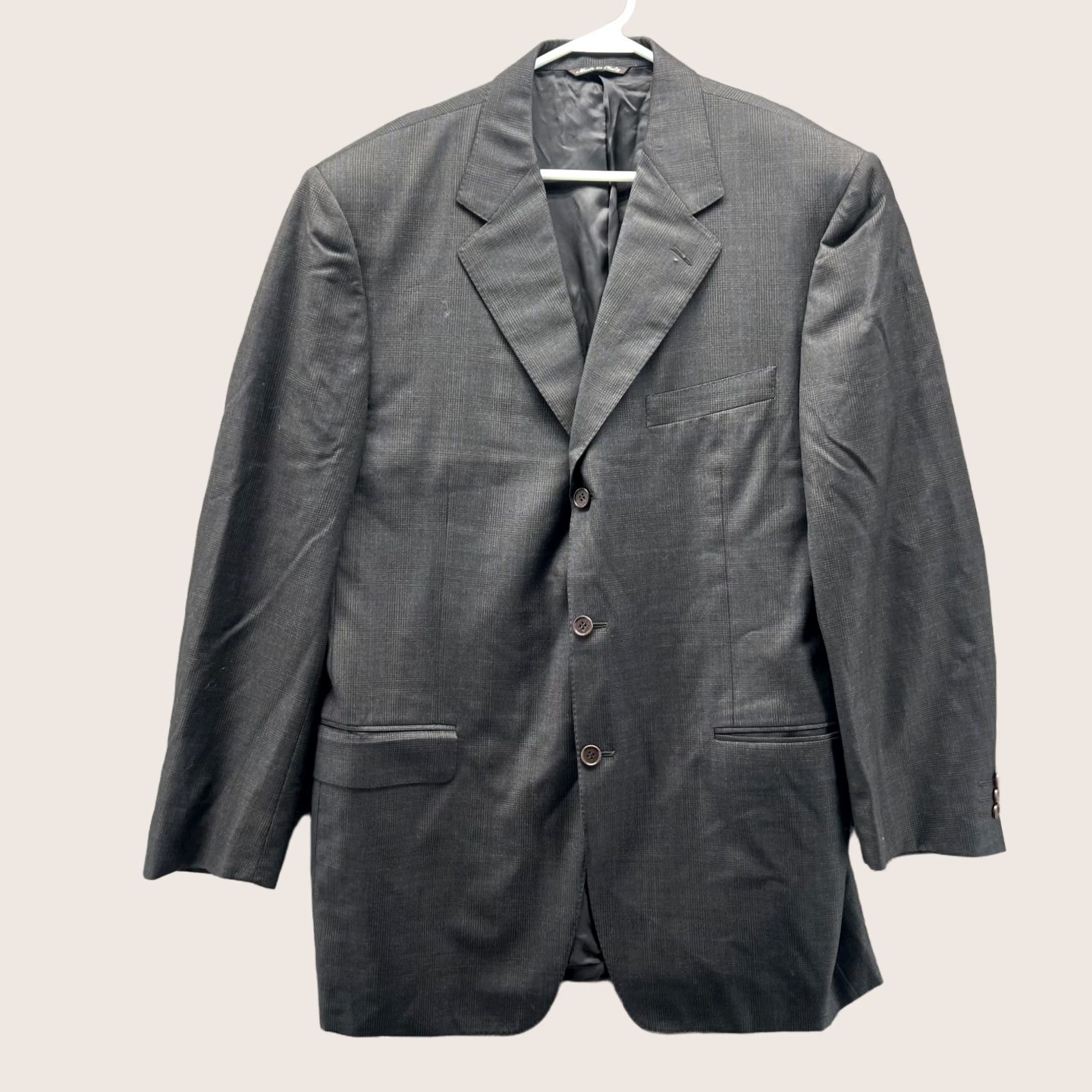 Canali VINTAGE Canali Blazer Mens 44R Black Single Breasted Pure Wool Italy Preppy Jacket Size 44R - 1 Thumbnail