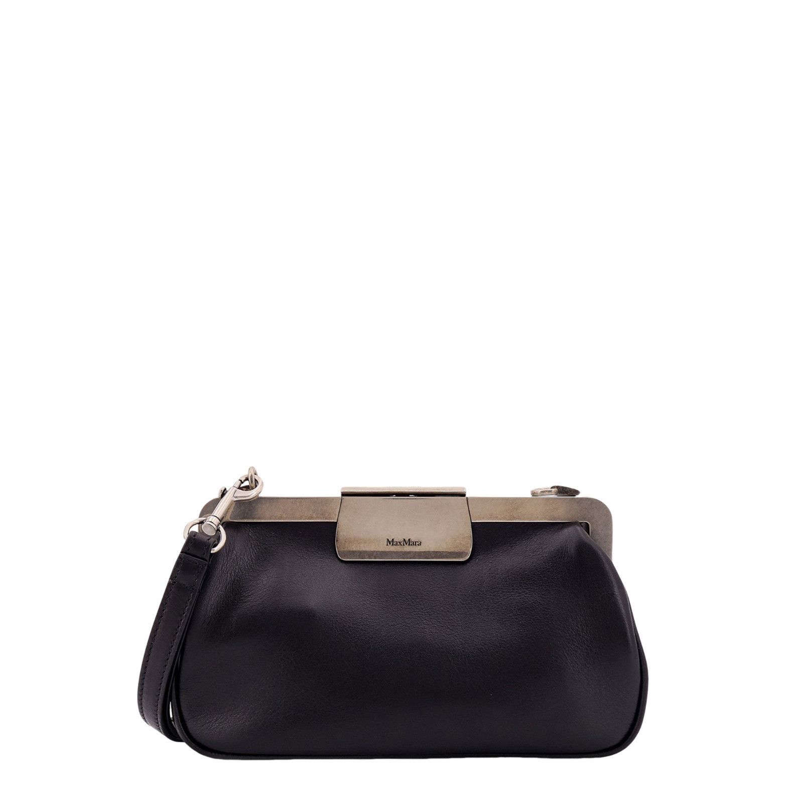MAX MARA Black Leather Clutch Bag New And Authentic