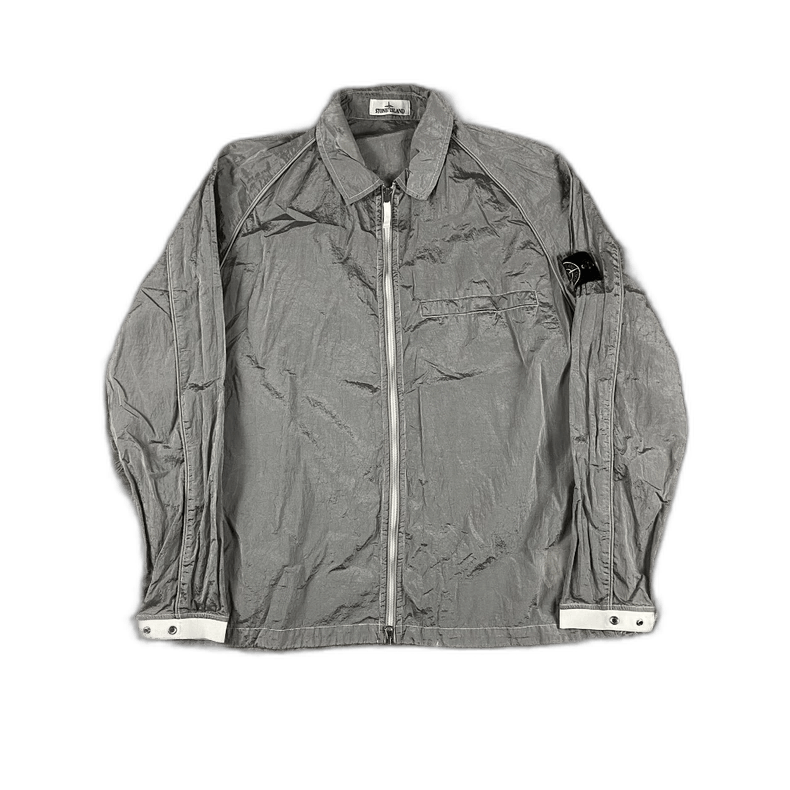 Stone Island Silver Metallic Nylon Jacket by Stone Island -2506 Size US XXL / EU 58 / 5 - 1 Thumbnail