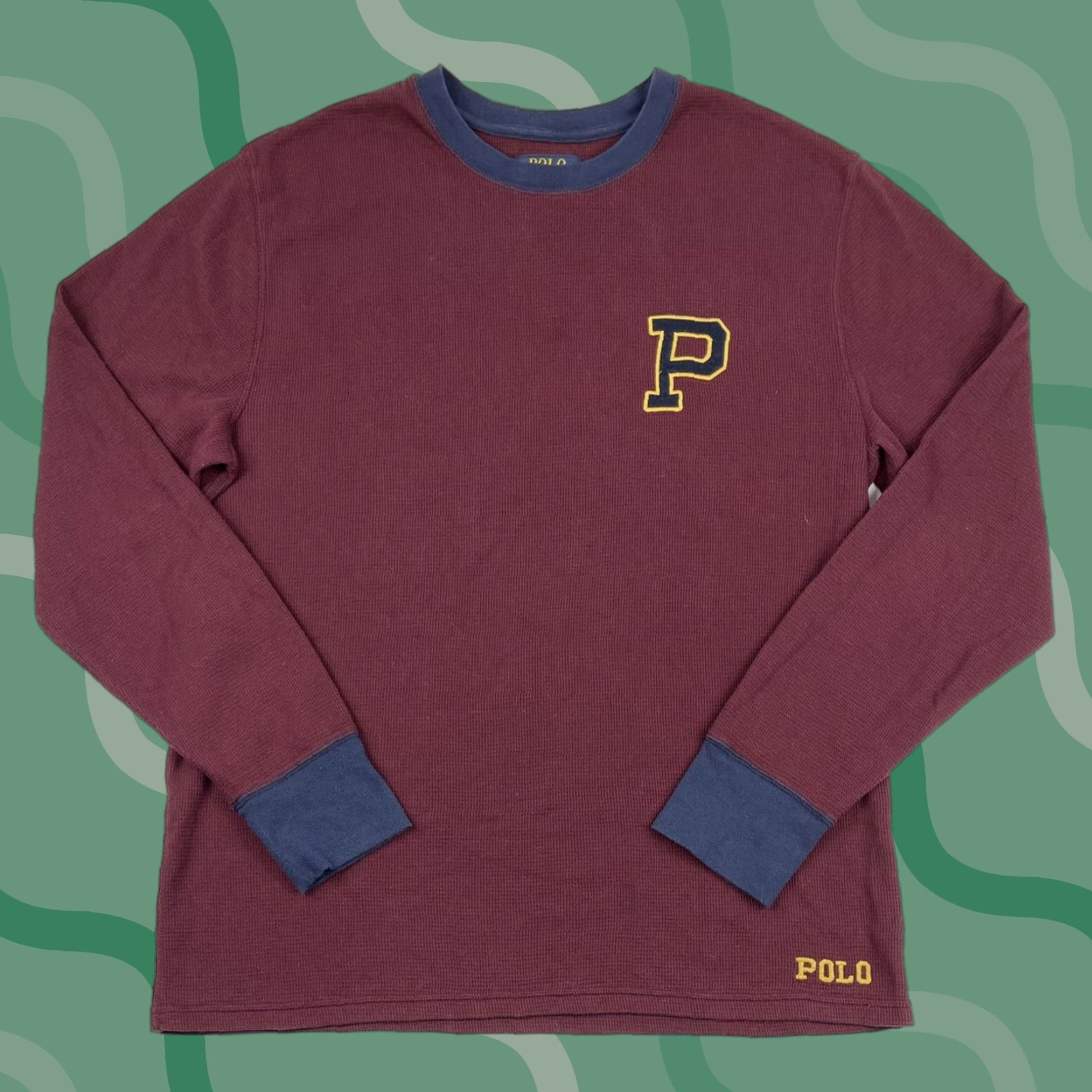 Polo Ralph Lauren Polo Ralph Lauren Sleepshirt L Red 100% Cotton Long Sleeve Knit Pullover Men Bed Night Classic Pattern Solid Size US L / EU 52-54 / 3 - 1 Thumbnail