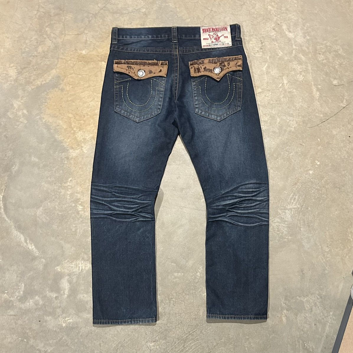 True Religion Crazy Vintage Y2K True Religion Leather Pocket Jeans Cyber Size US 36 / EU 52 - 1 Thumbnail