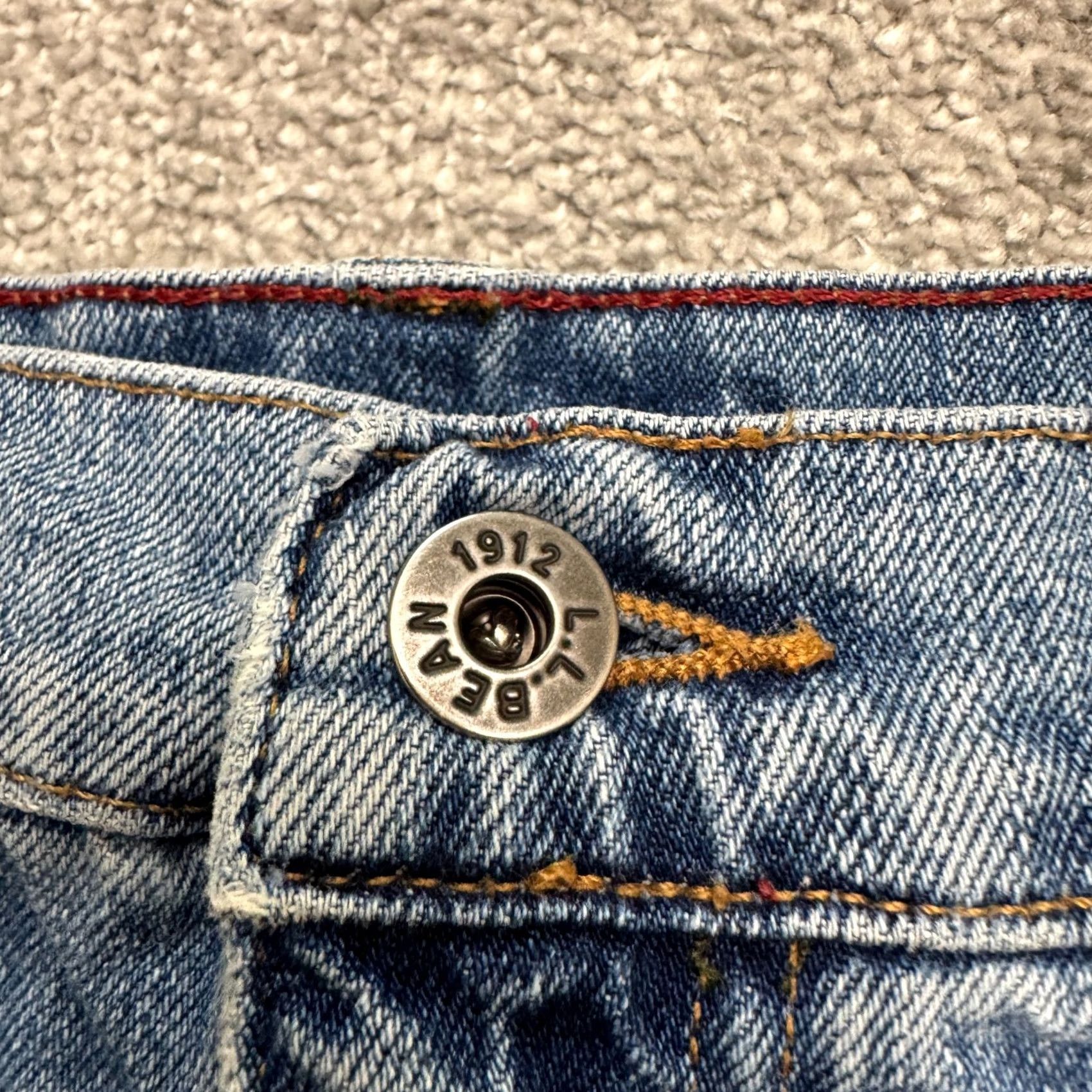 Vintage L.L. Bean Jeans Mens 38x30 Straight Denim Medium Blue Cotton Classic Fit 5-Pocket Button Zip Pan-Flair? Size US 38 / EU 54 - 3 Thumbnail