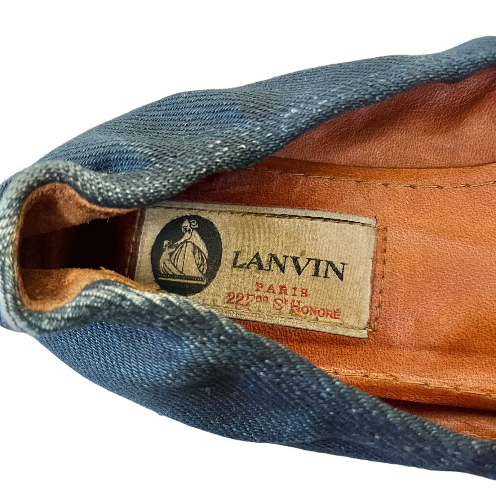 Acne Studios × Lanvin Lanvin x Acne Denim Grosgrain Bow Ballet Flats Shoes Size US 6 / IT 36 - 7 Thumbnail