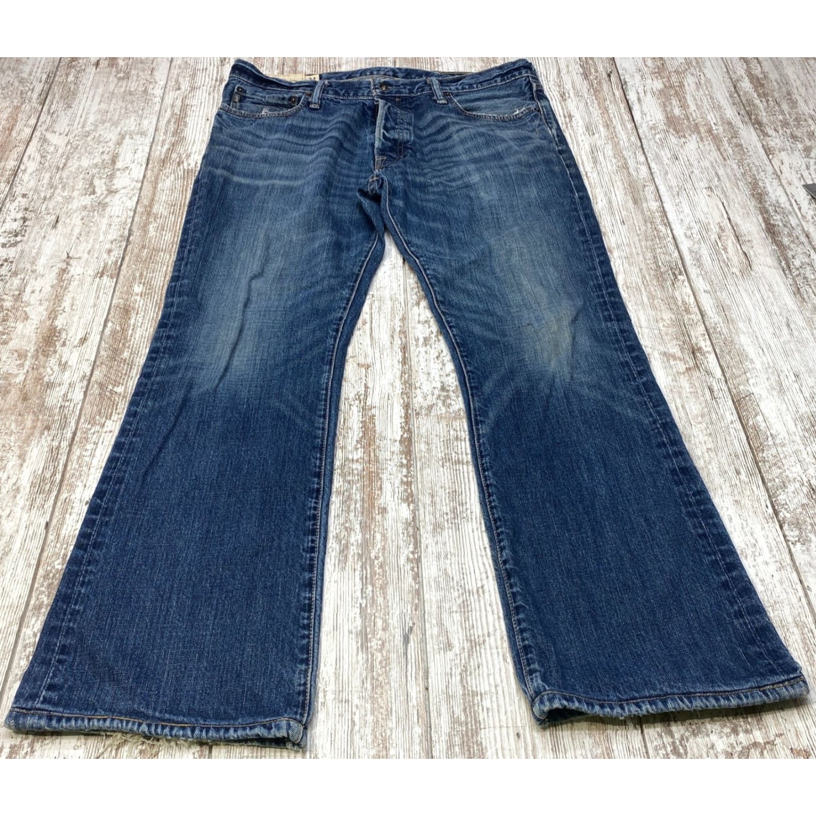 Abercrombie & Fitch Abercrombie & Fitch Jeans Mens 34x32 Straight Button Fly Whiskered DistressedY2K Size US 34 / EU 50 - 2 Thumbnail