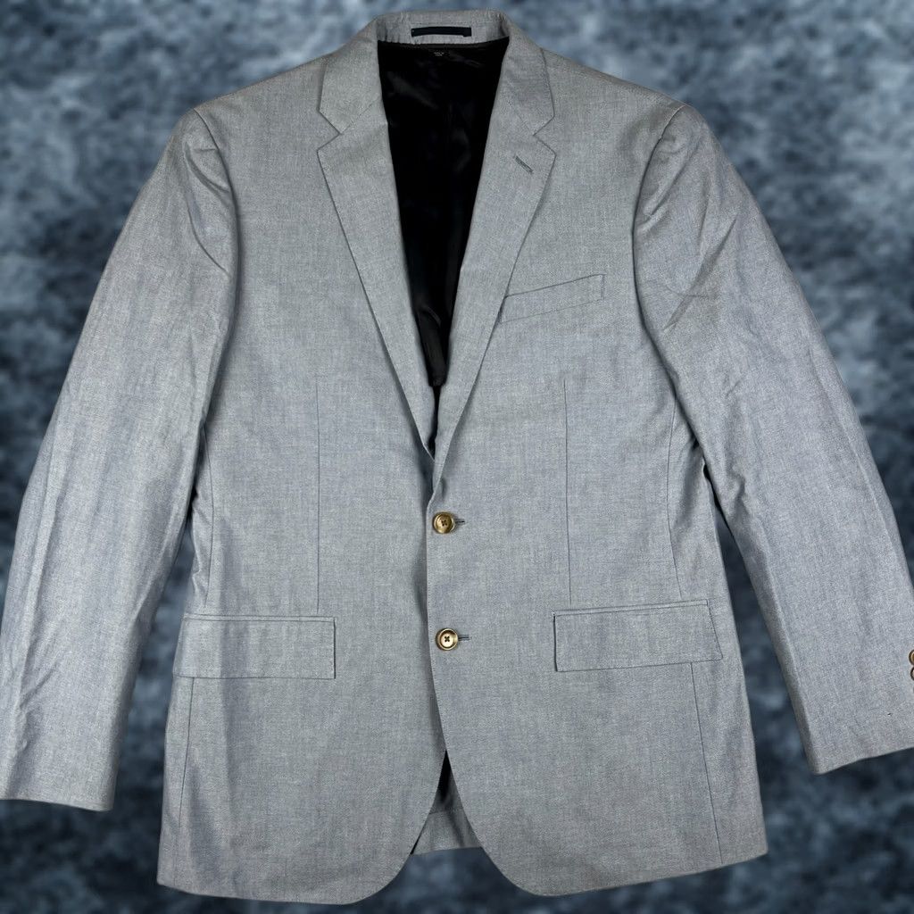 J.Crew J.CREW Carpini Cotton Sport Coat Blazer Mens Blue Suit Jacket - 40R Size 40R - 1 Thumbnail