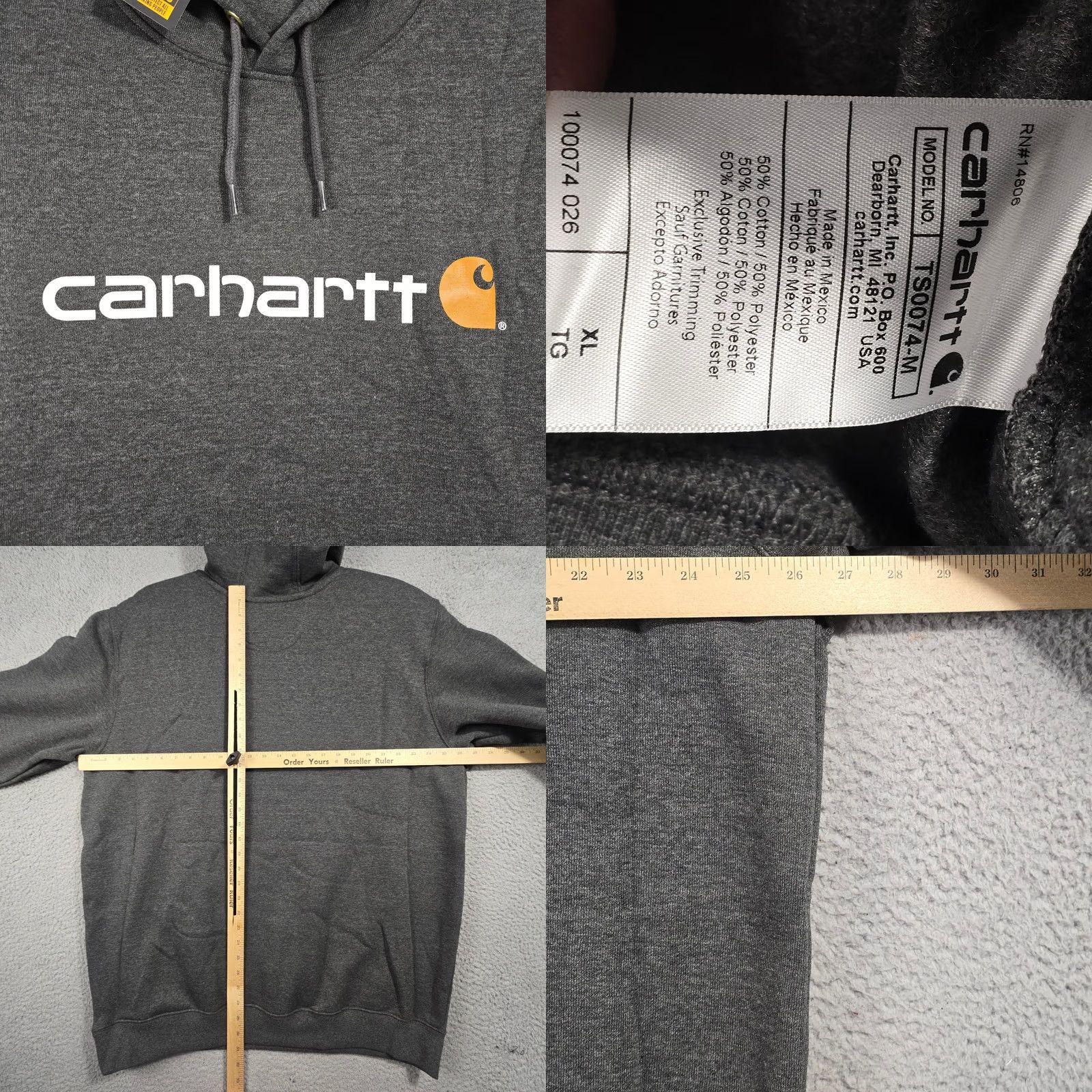 Carhartt Carhartt Hoodie Mens XL Gray Fleece Sweatshirt Outdoor Sweater Extra Large NWT Size US XL / EU 56 / 4 - 8 Thumbnail