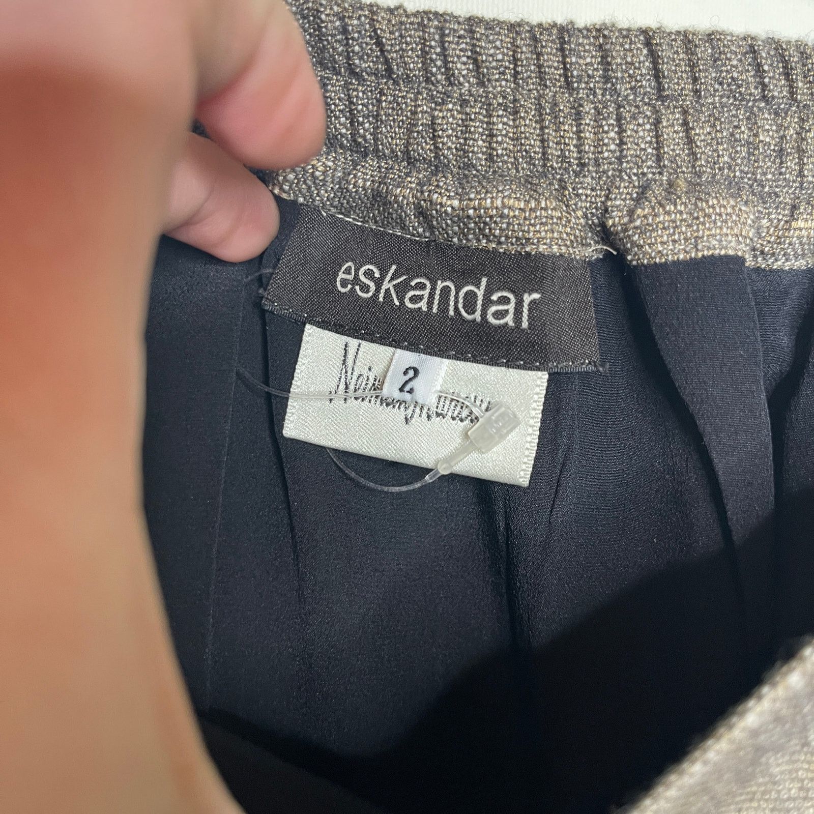 eskandar New Eskandar brown wool linen straight skirt sz 2 M Size 30" / US 8 / IT 44 - 2 Thumbnail