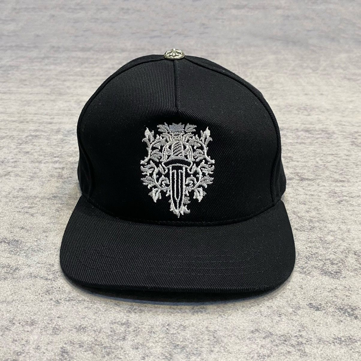 Chrome Hearts Chrome Hearts Dagger Denim Baseball Hat Black/White Size ONE SIZE - 2 Thumbnail