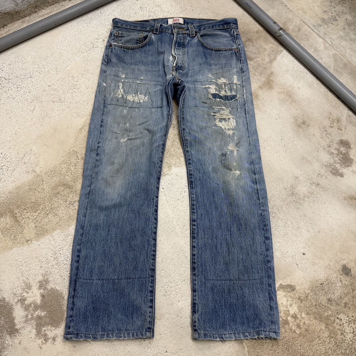 Levi's Vintage Levis 501 Repaired ZipFly Distressed Denim Pants Size US 31 - 3 Thumbnail