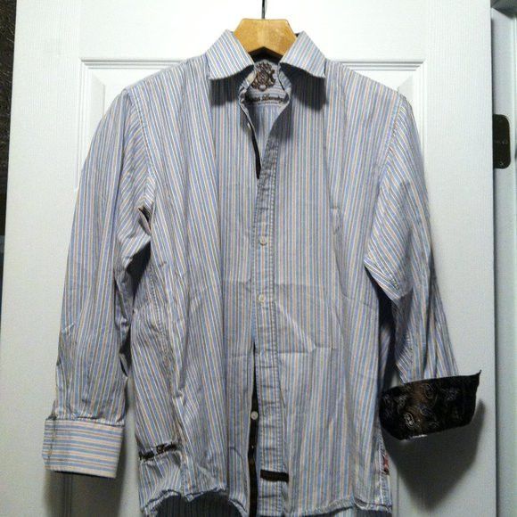 English Laundry ENGLISH LAUNDRY MENS BLUE 100%COTTON CASUAL SHIRT 16.5/32-33 Size US L / EU 52-54 / 3 - 8 Thumbnail