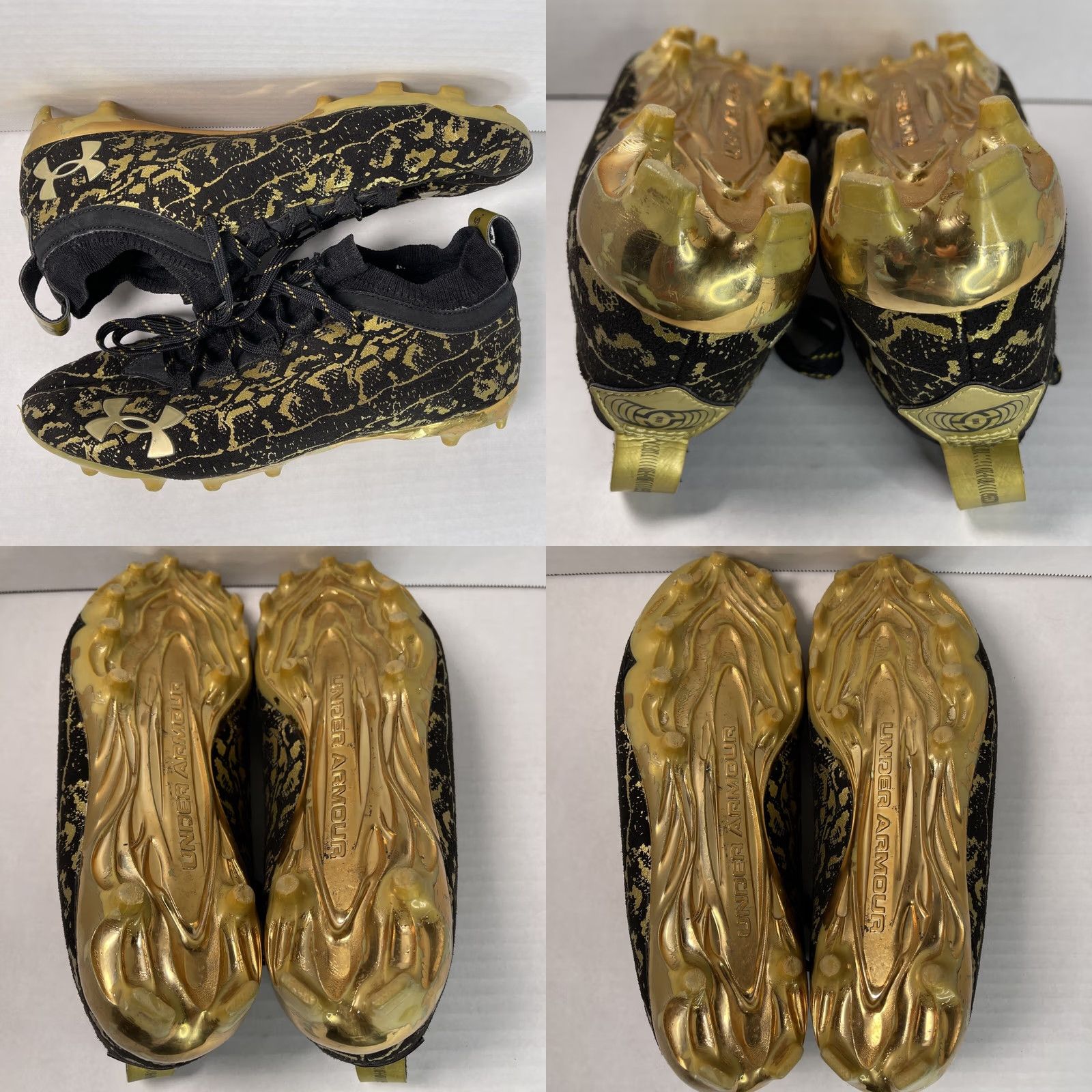 Under Armour Under Armour Football Cleats Men’s Sz 9 Spotlight Lux 2.0 Black Gold 3024251-001 Size US 8 / EU 41 - 8 Thumbnail