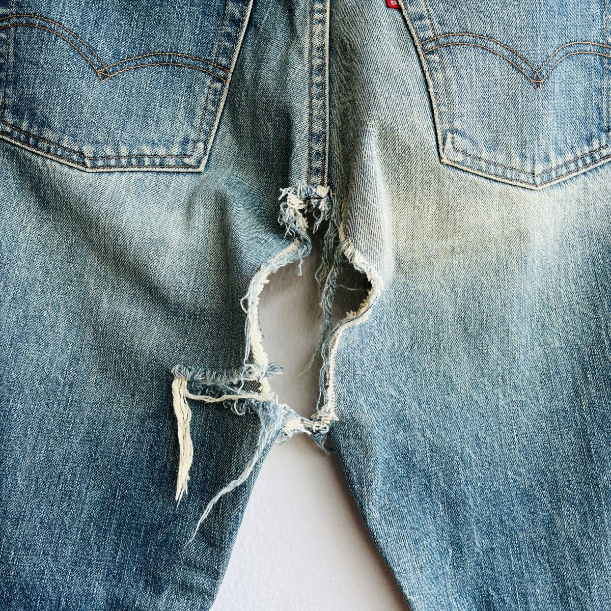 Levi's Vintage Levi's 502XX Big E Distressed Cut Selvedge Jeans J22 Size US 30 / EU 46 - 17 Thumbnail