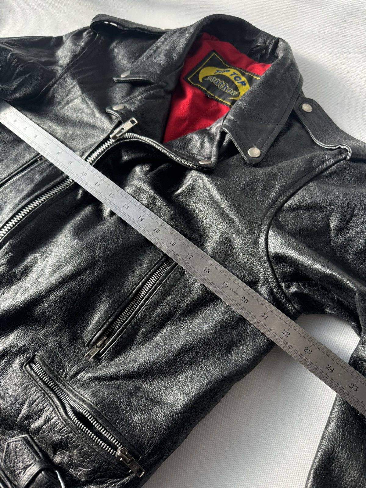 Vintage Vintage Leather Jacket Black Large Zip Up Motorcycle Biker Size US L / EU 52-54 / 3 - 22 Thumbnail