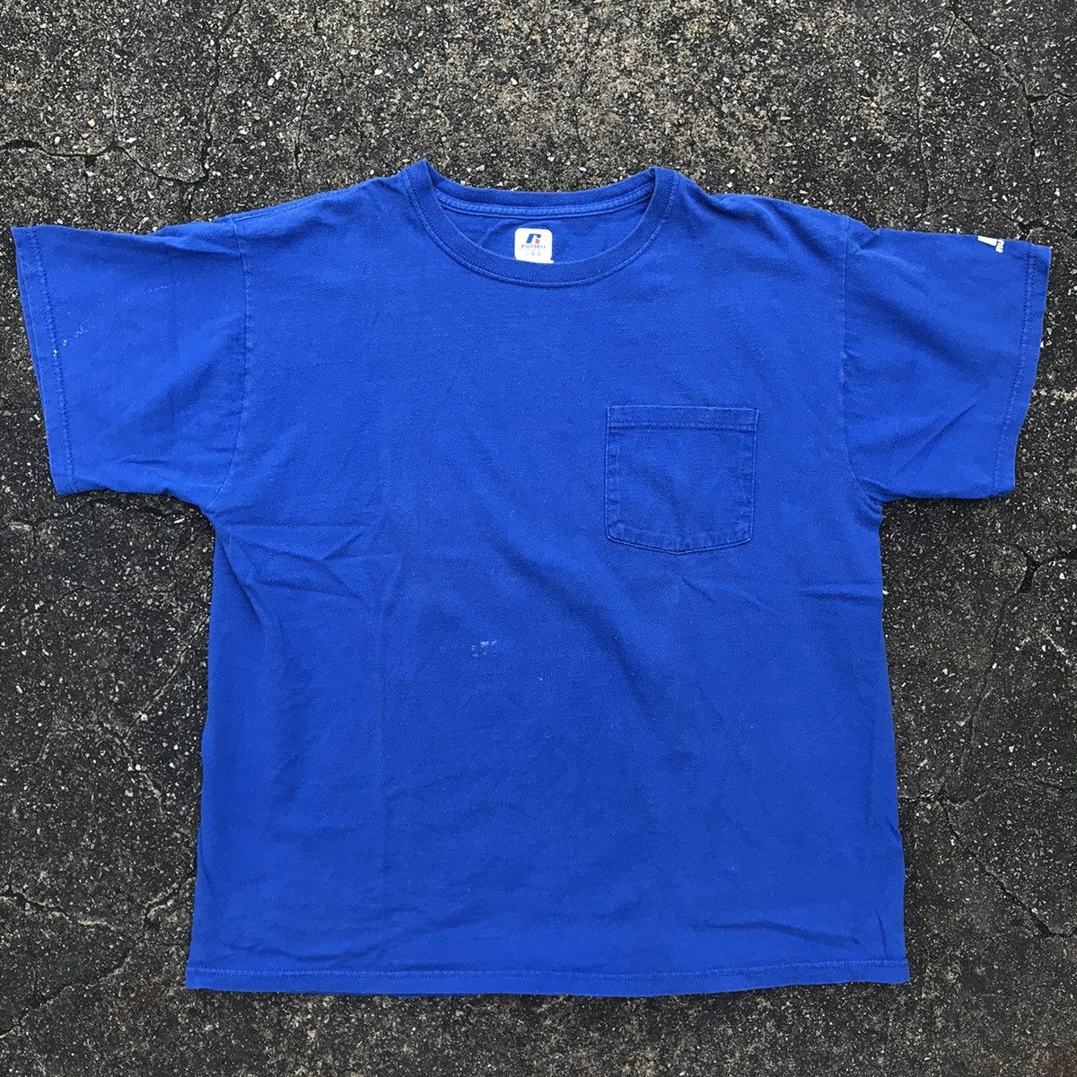 Russell Athletic × Vintage Vintage Thrashed Y2K RUSSELL ATHLETIC Blank Pocket Shirt Size US L / EU 52-54 / 3 - 1 Thumbnail