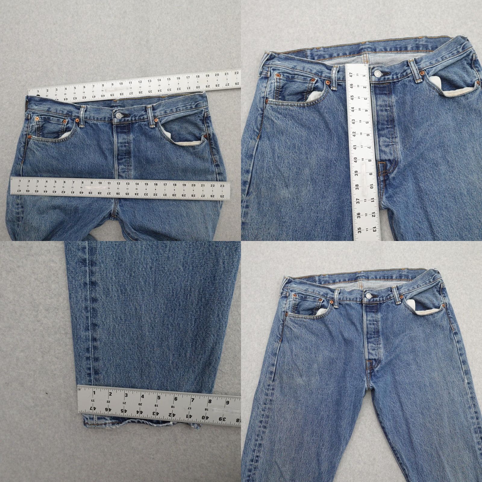 Levi's LEVI'S 501xx Jeans 38 (38X34) Straight Denim Button Fly Men’s Blue 537303 Size US 38 / EU 54 - 8 Thumbnail