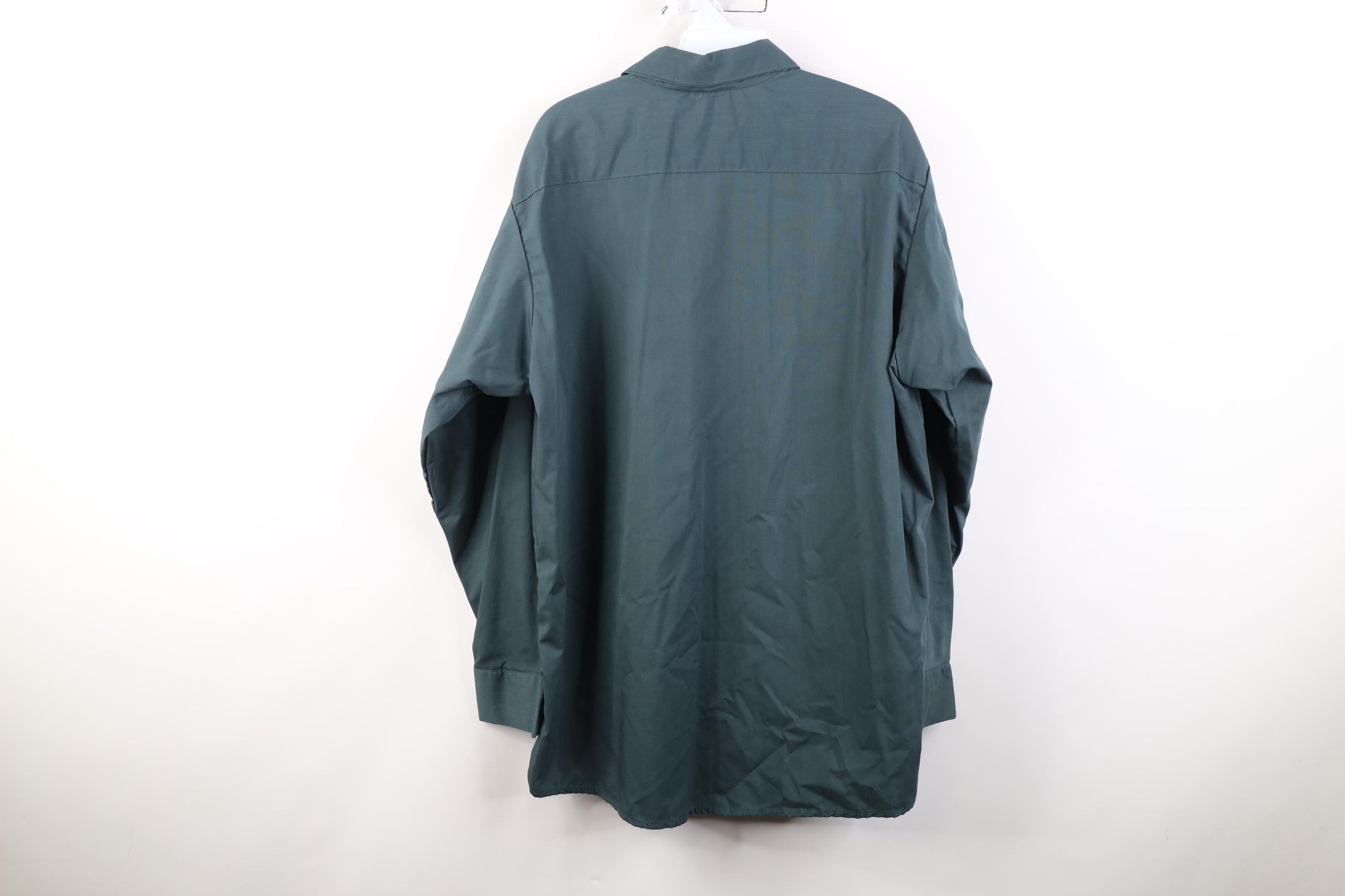 Vintage Vintage 60s 70s Workwear Mechanic Button Shirt Green USA Size US L / EU 52-54 / 3 - 9 Thumbnail
