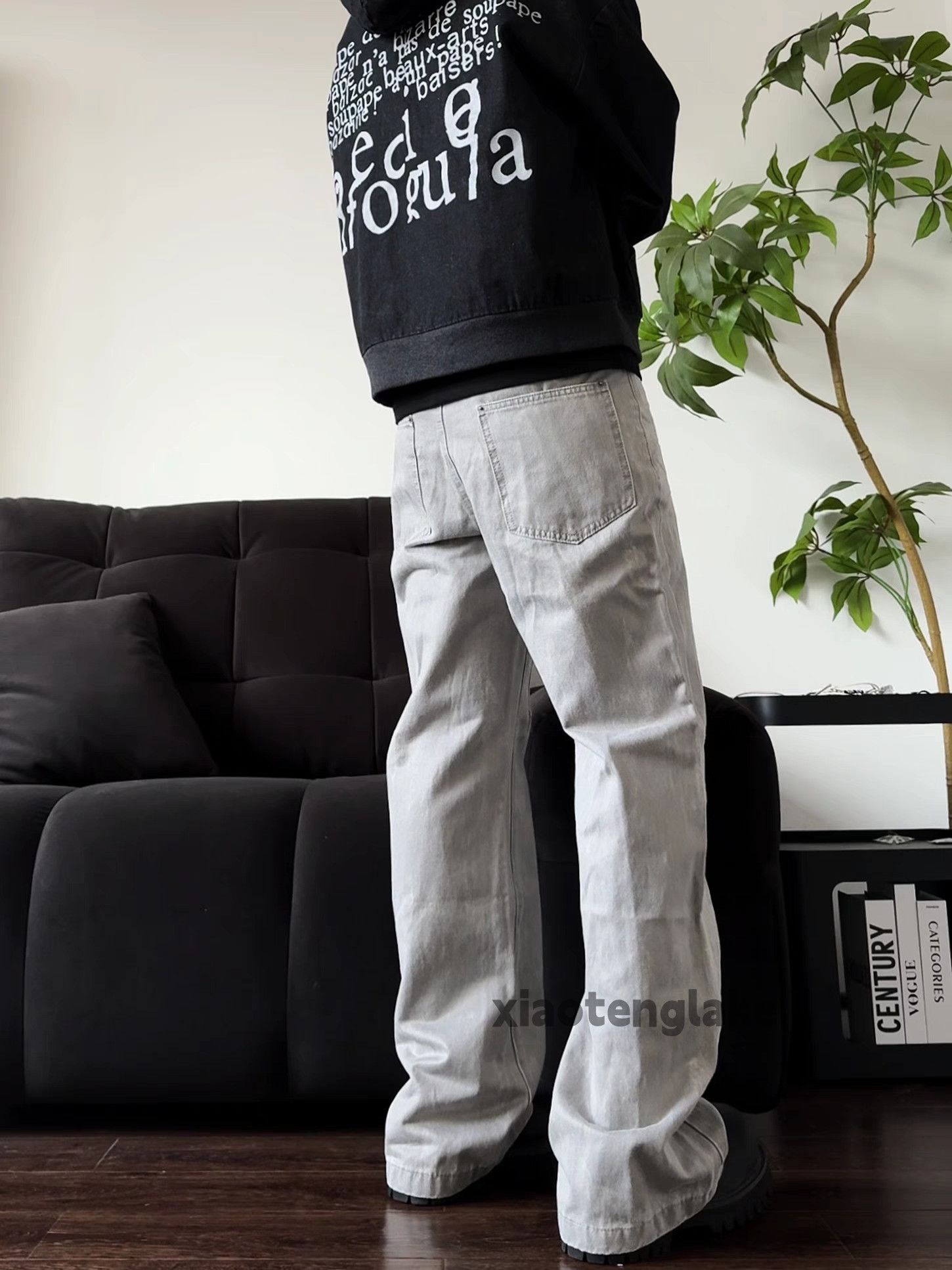 Jean × Vintage utility skate hiphop loose baggy stain paint flared jeans Size US 28 / EU 44 - 4 Thumbnail