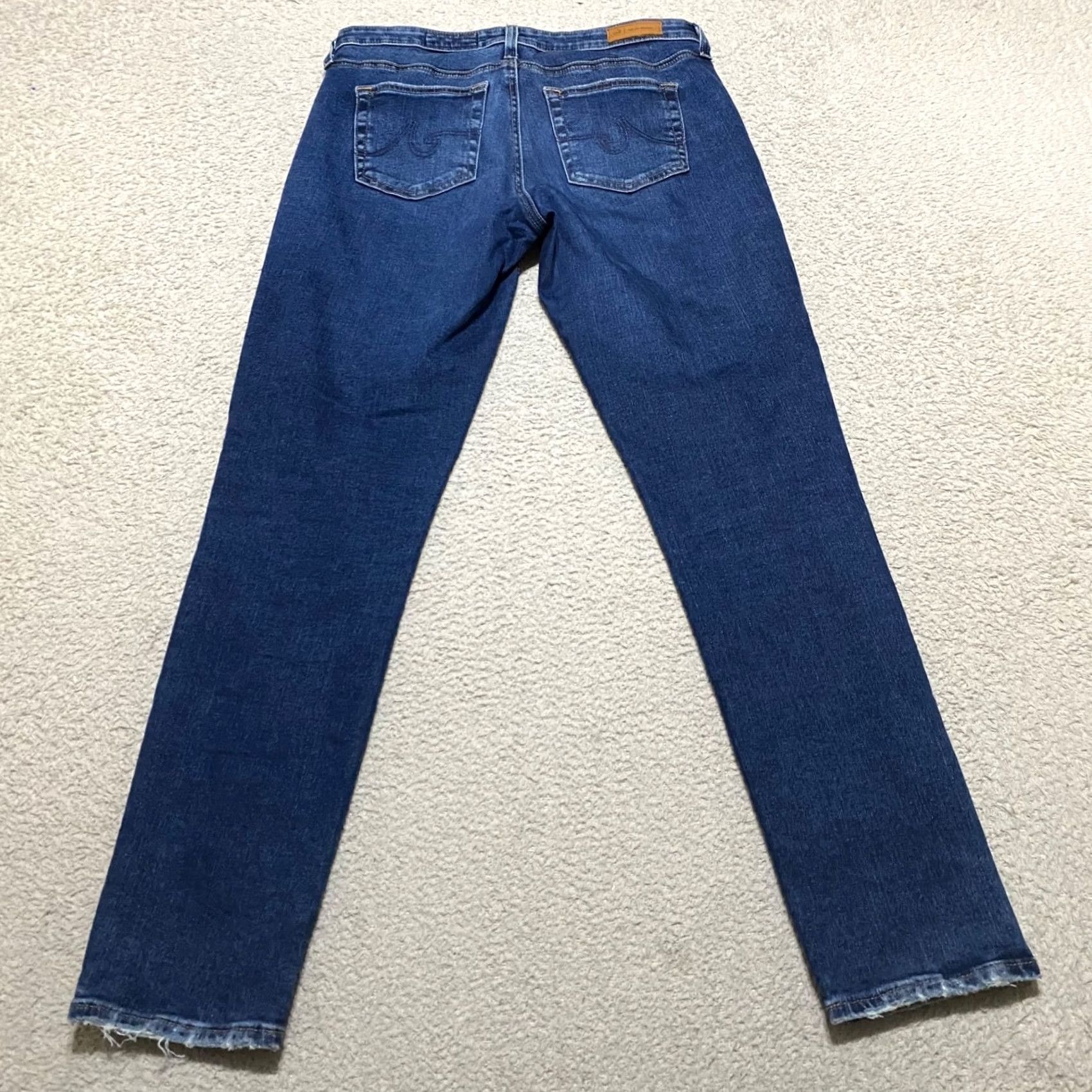 Denime AG Adriano Goldschmied Jeans Blue Denim Dark Wash Cigarette Slim 29 5-Pocket Design Size 29" - 2 Thumbnail