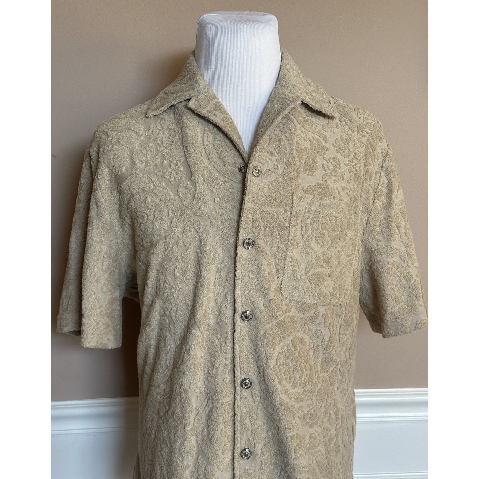 Versace Versace Barocco Jacquard Towel Shirt Size XL 1015692 Size US XL / EU 56 / 4 - 6 Thumbnail