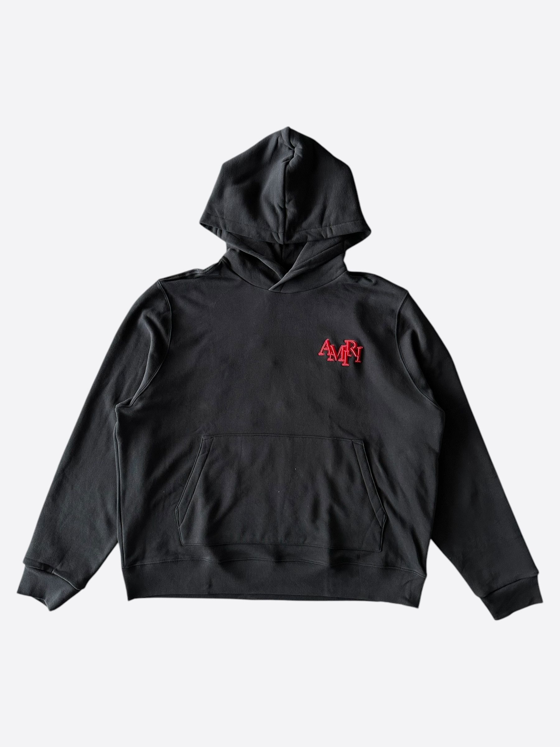 Amiri Amiri Black & Red Staggered Logo Hoodie Size US XXL / EU 58 / 5 - 1 Thumbnail