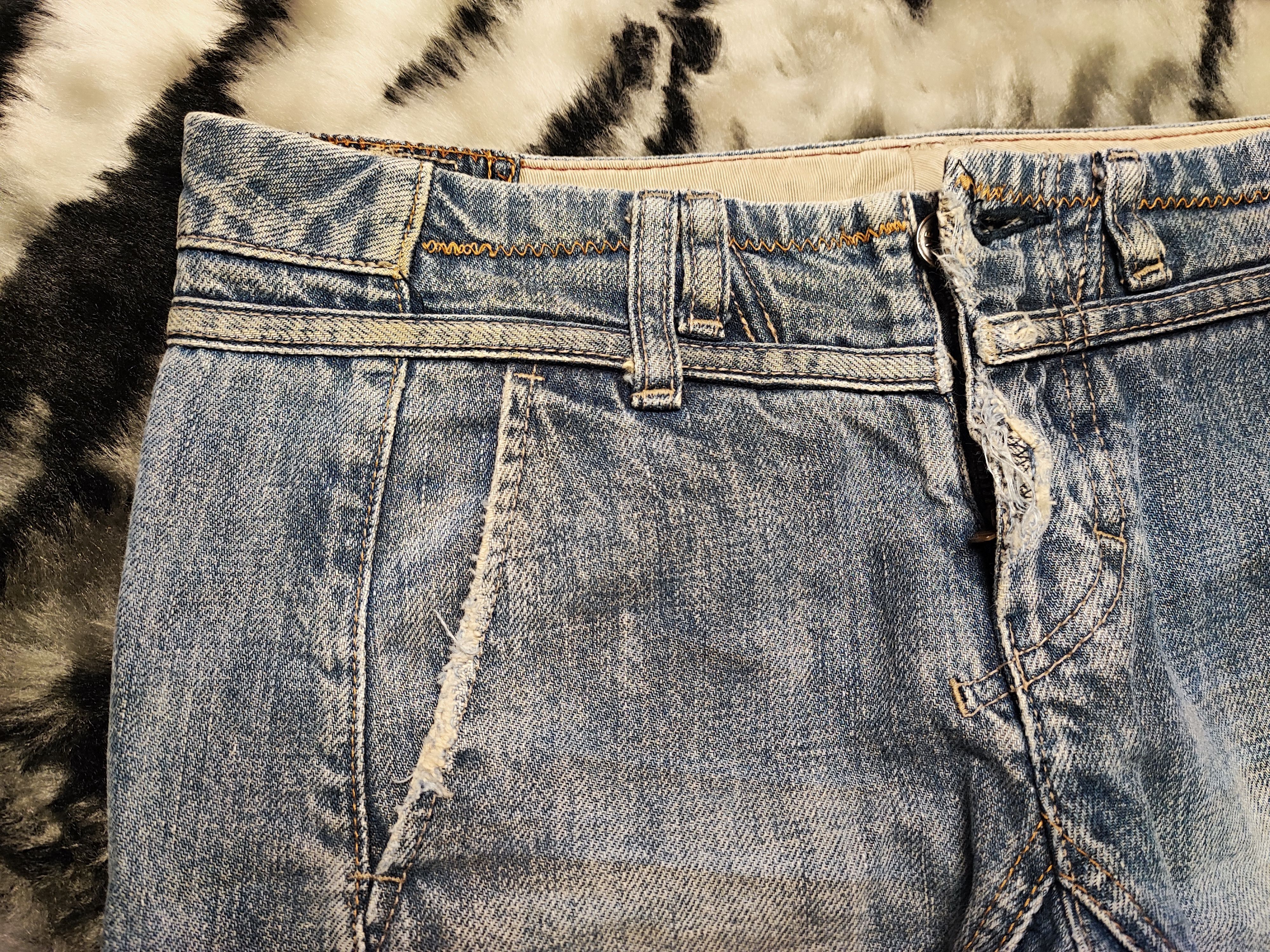 Marithe + Francois Girbaud MFG Panelled Denim Distressed Wash Techwear Aesthetic W29x31 Size US 29 - 8 Thumbnail