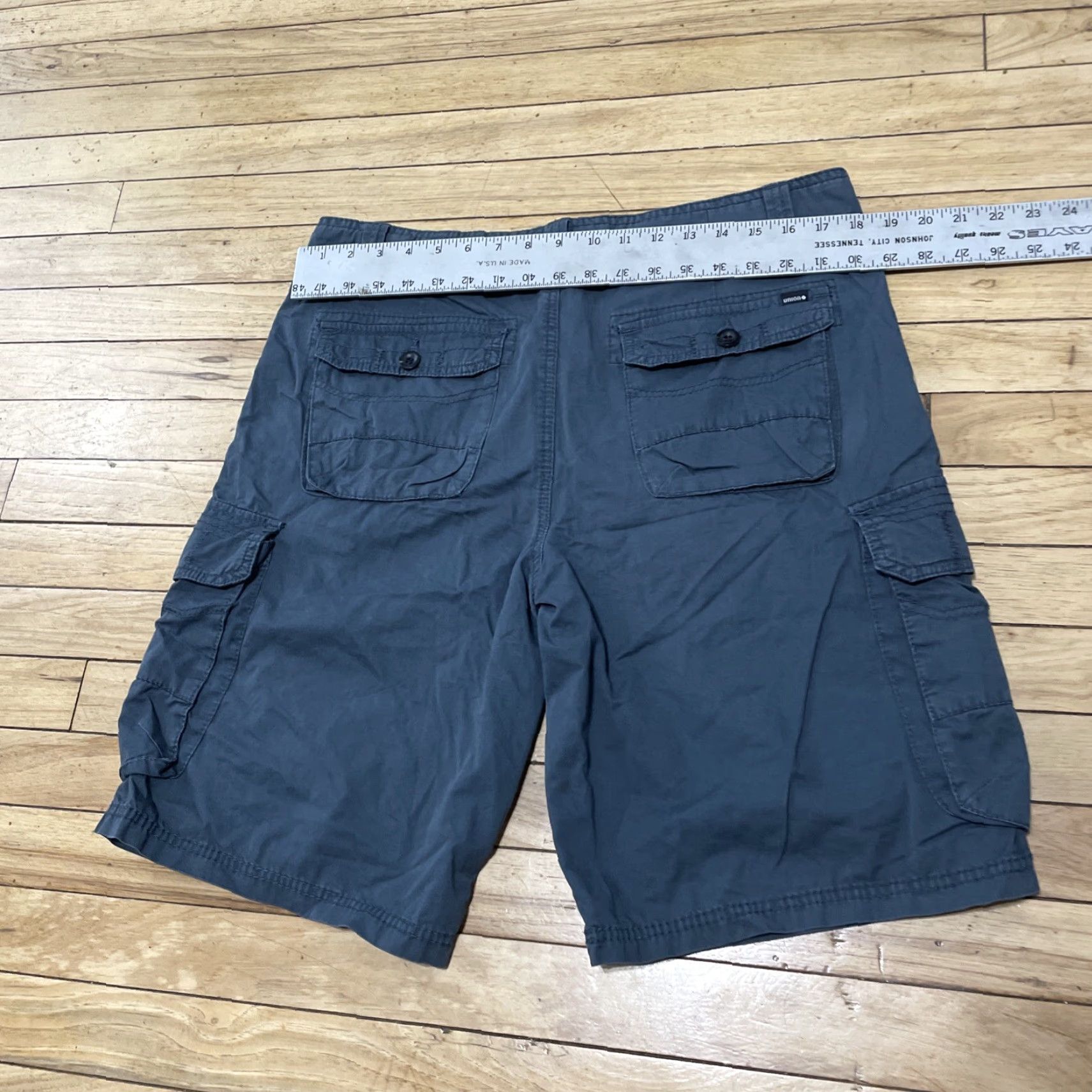 Union LA VINTAGE Union Cargo Shorts Men 34 R Blue Steel Y2k Streetwear Preppy Outdoors Hiking 10" Cargo Shorts Mens 34 Blue Steel Size US 34 / EU 50 - 6 Thumbnail