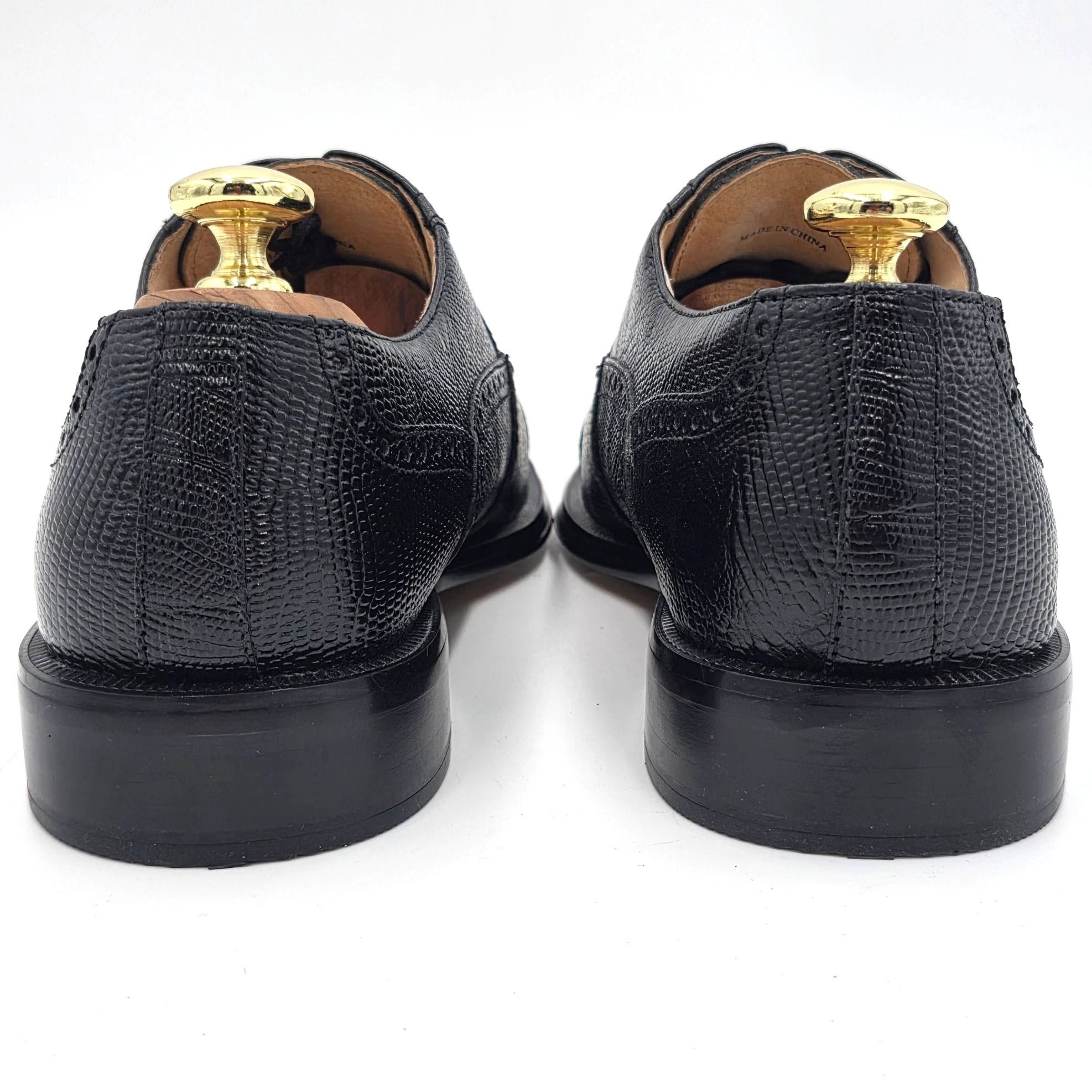 Giorgio Brutini NEW Giorgio Brutini Black Lizard Print Leather Cap-toe Oxfor Size US 8 / EU 41 - 7 Thumbnail