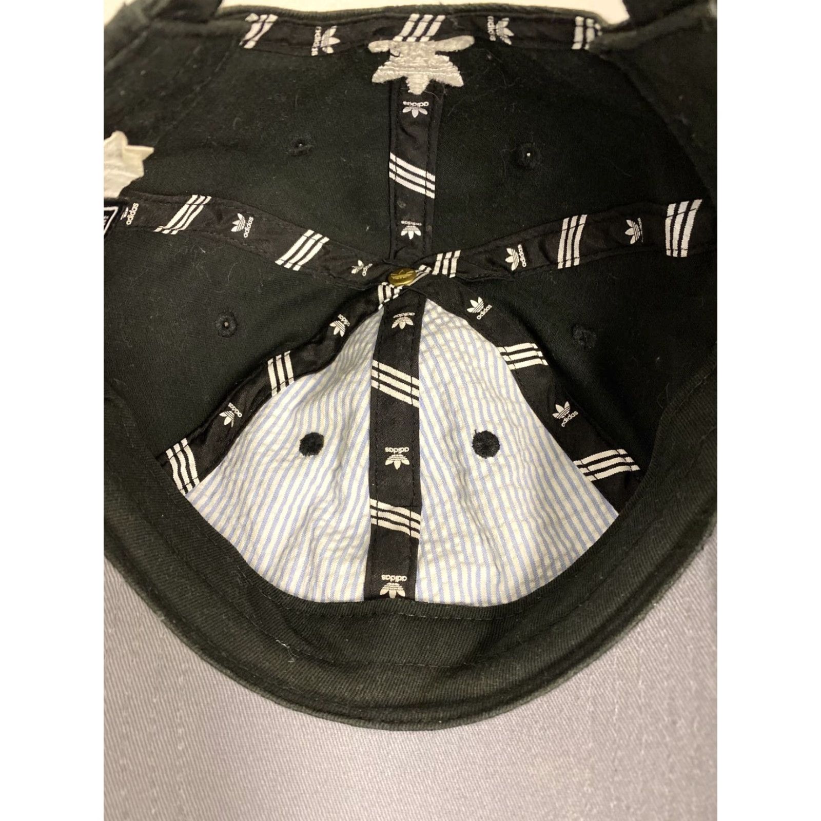 Adidas ADIDAS Hat Baseball Cap Strap Back Black Trefoil Spell Out Logo Casual Mens Adjustable /426 Size ONE SIZE - 5 Thumbnail