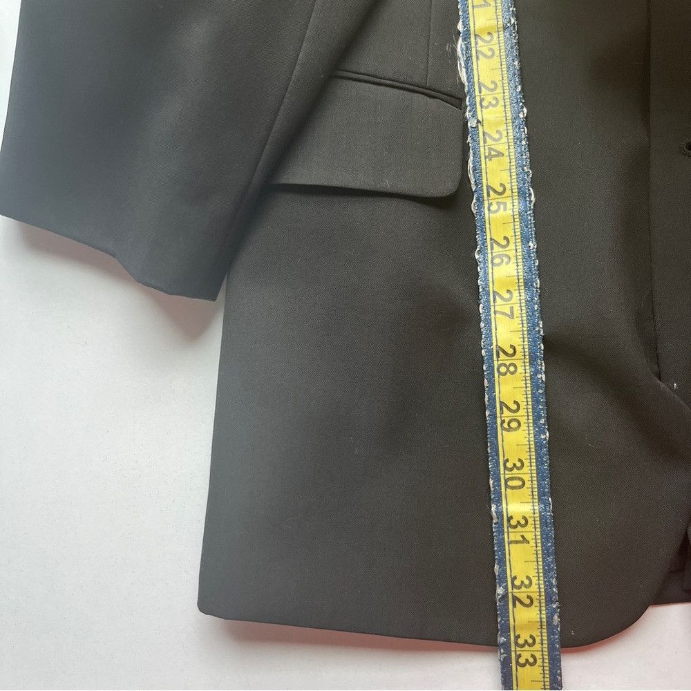 Designer Martino Mens Slim Fit Solid Black 3 Button Wool Suit 42R Size US S / EU 44-46 / 1 - 7 Thumbnail