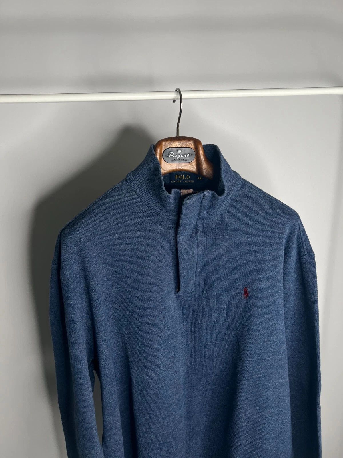 Polo Ralph Lauren Polo Ralph Lauren 1/4 Zip Blue Sweater Men's Pony Red XXL Size US XXL / EU 58 / 5 - 10 Thumbnail
