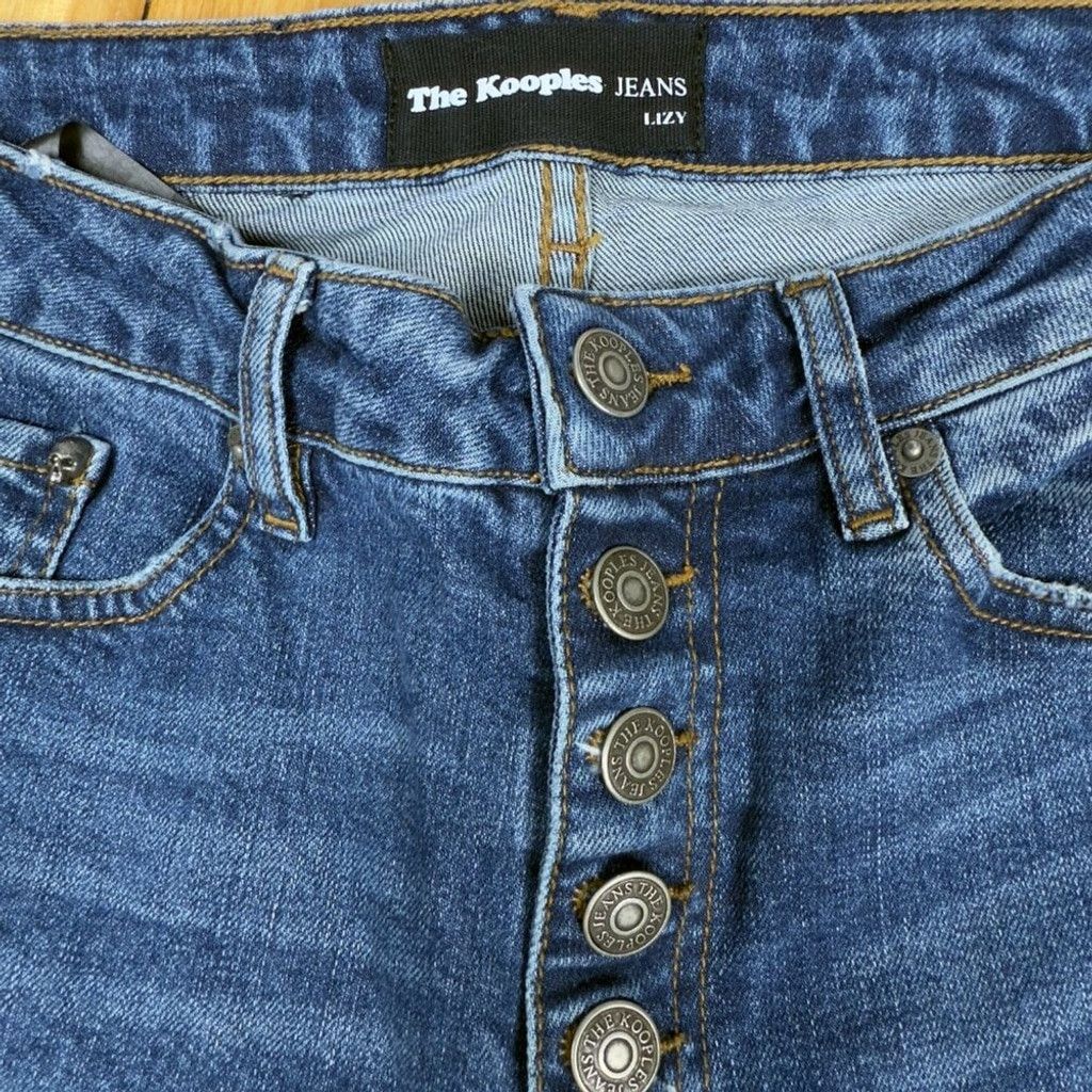 The Kooples THE KOOPLES Lizy High-Rise Slim Whiskered Straight Leg Jeans Size 28" / US 6 / IT 42 - 6 Thumbnail