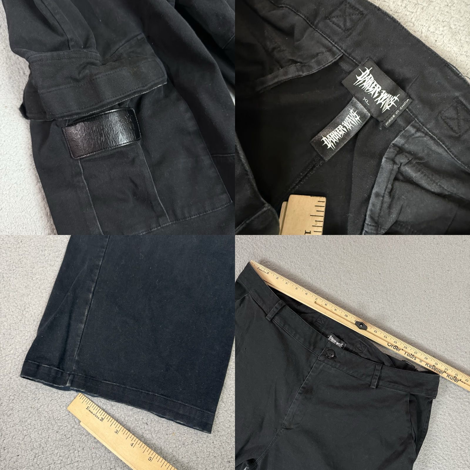 Dolls Kill Darker Wavs Pants Dolls Kill XL Black Cargo Baggy - Unisex Adults Pants Black XL Darker Wavs 90s/Bohemian/Punk/Grunge Mens/Womens Size 40" / US 18 - 8 Thumbnail