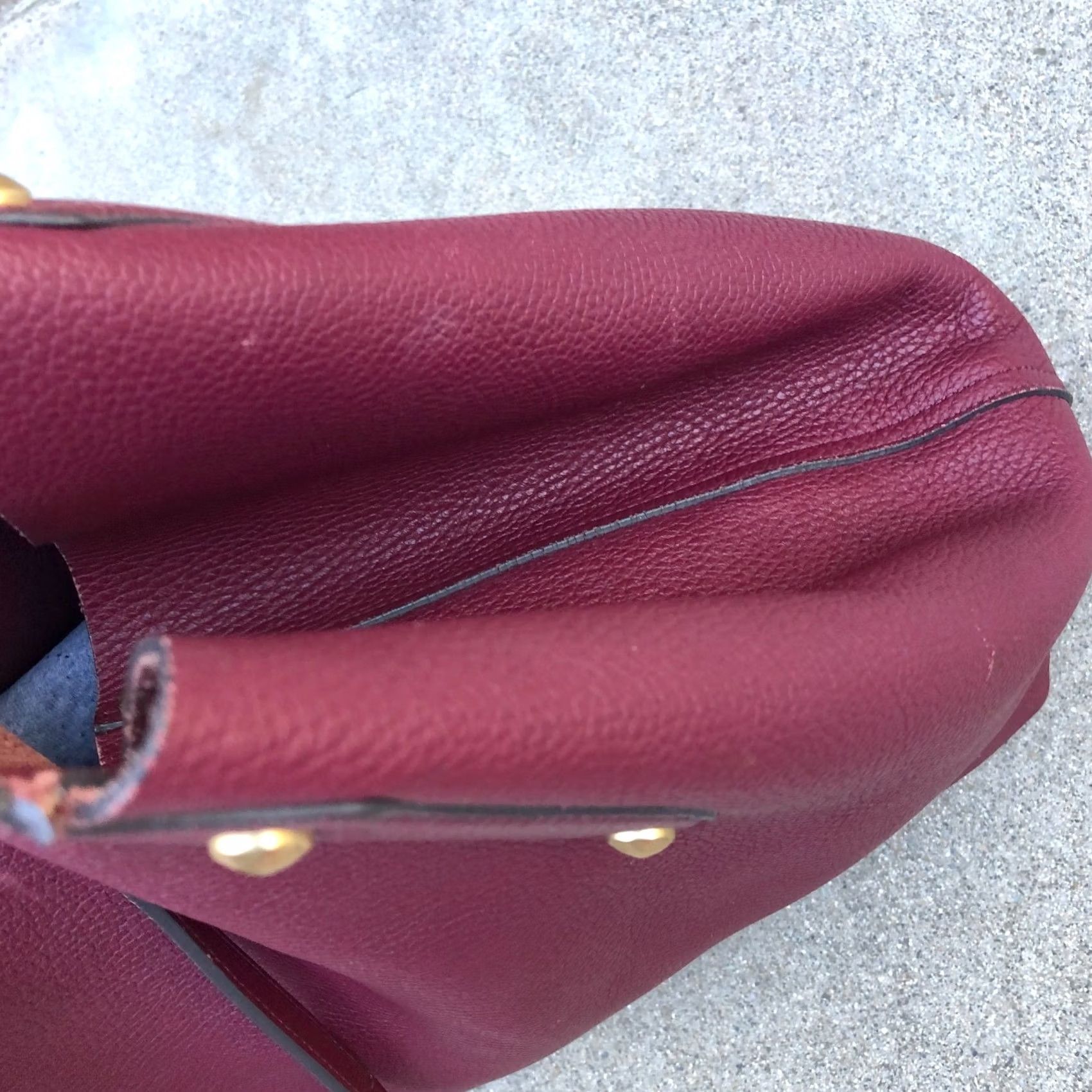 Vintage ANNABEL INGALL Large Isabella Tote Bag Purse Women's Designer Shoulder Burgundy Tote Bag Women 14" W 21" H 4" D Leather N/A Size ONE SIZE - 5 Thumbnail