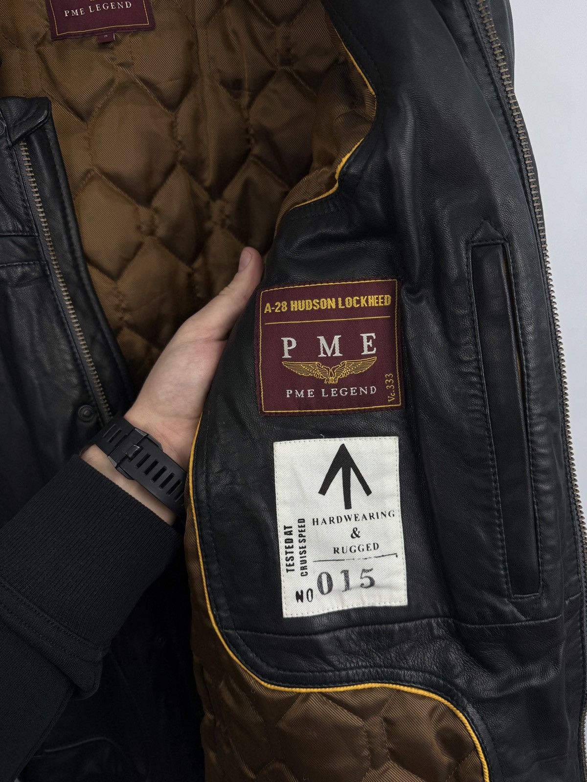 Genuine Leather 🇺🇸 PME Legend A-28 Hudson Lockheed Sheep Leather Bomber Jacke Size US S / EU 44-46 / 1 - 12 Thumbnail