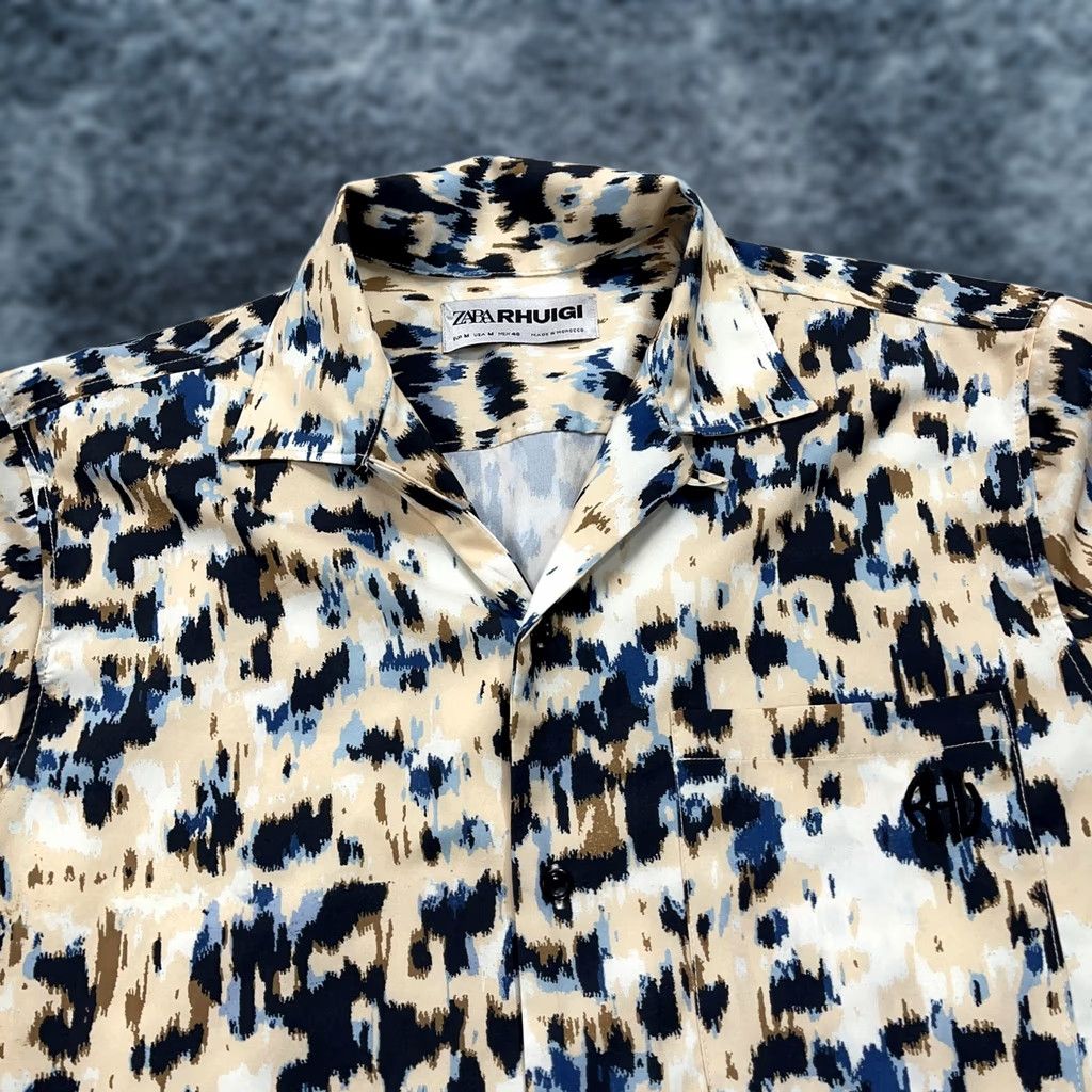 Zara ZARA RHUIGI Shirt Mens Medium Animal Print Short Sleeve Button Camp Loop Collar Size US M / EU 48-50 / 2 - 1 Thumbnail